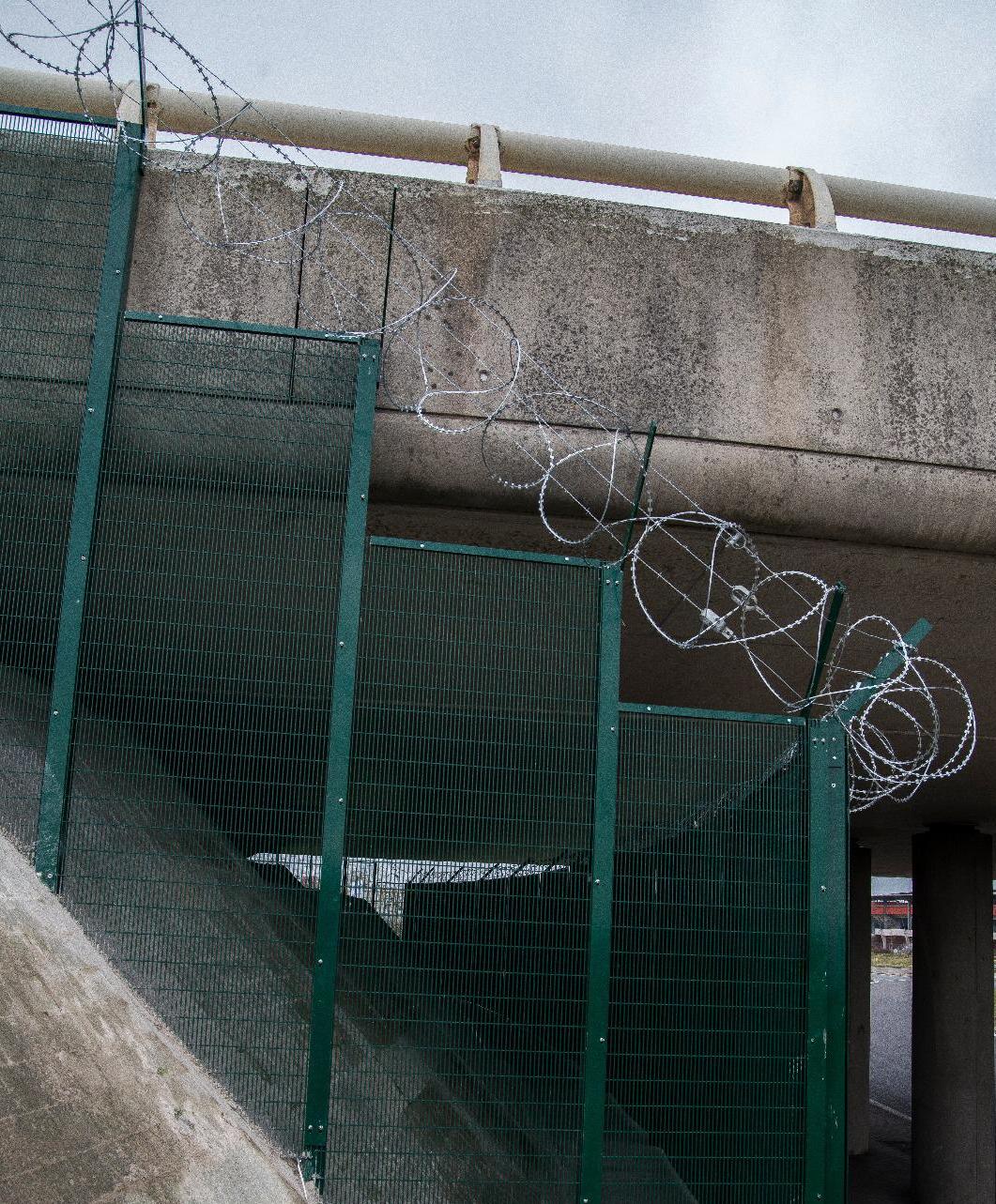 Fences have been erected under bridges where asylum seekers used to sleep