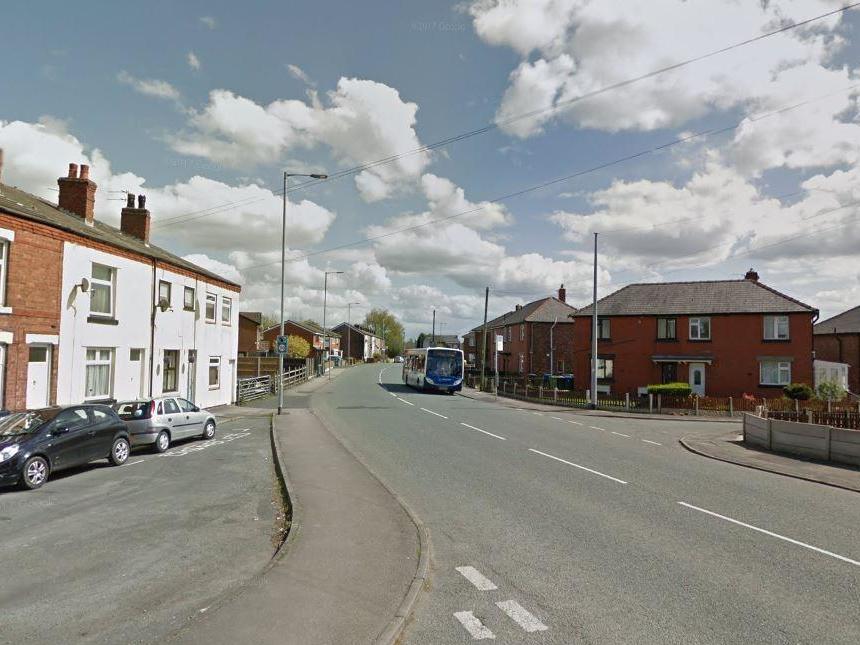 The collision in Bickershaw Lane, Wigan, involved a pickup truck, a silver Mercedes and a VW Polo