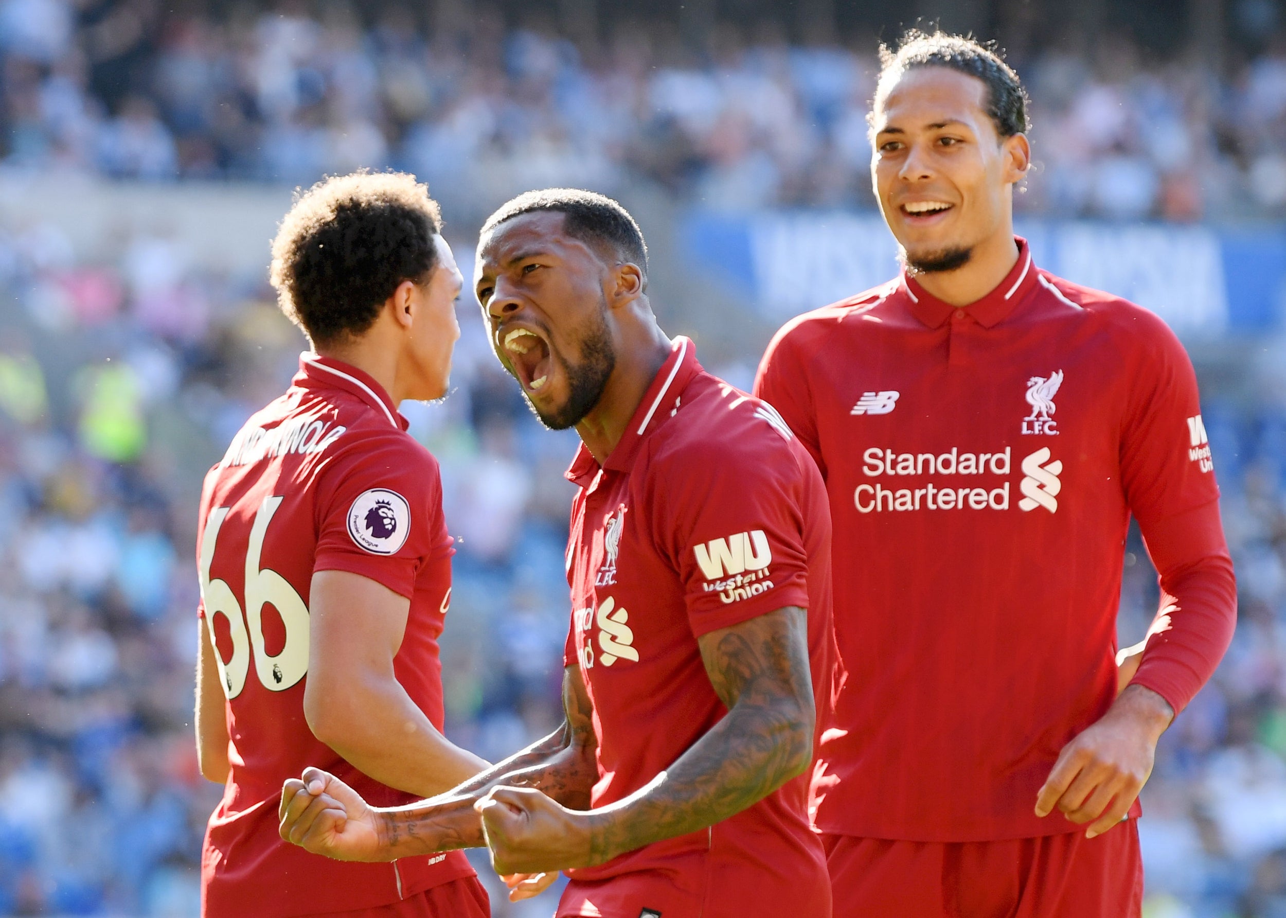 Liverpool celebrated a 2-0 victory in Cardiff (Getty)