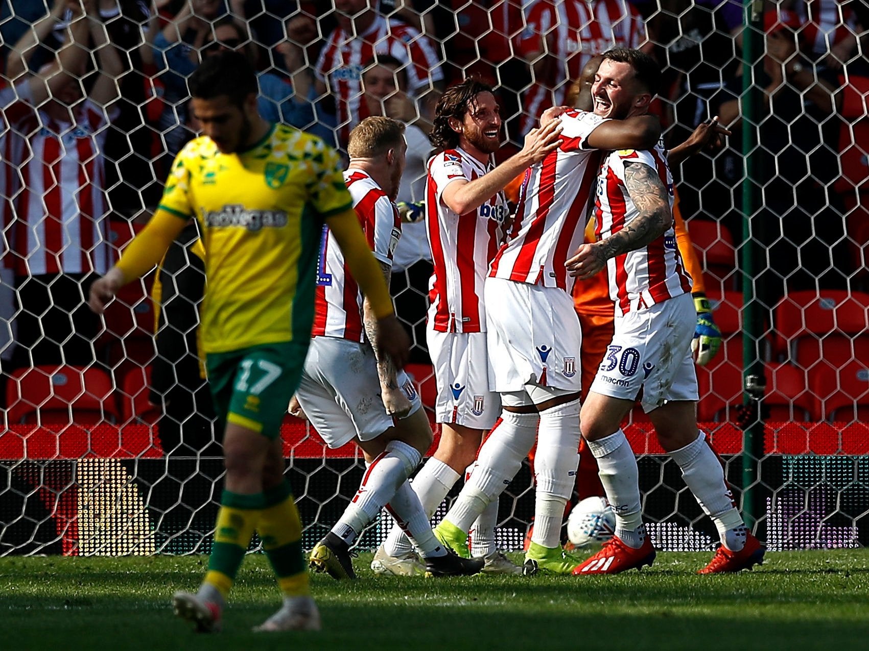 Tom Edwards celebrates equalising for Stoke