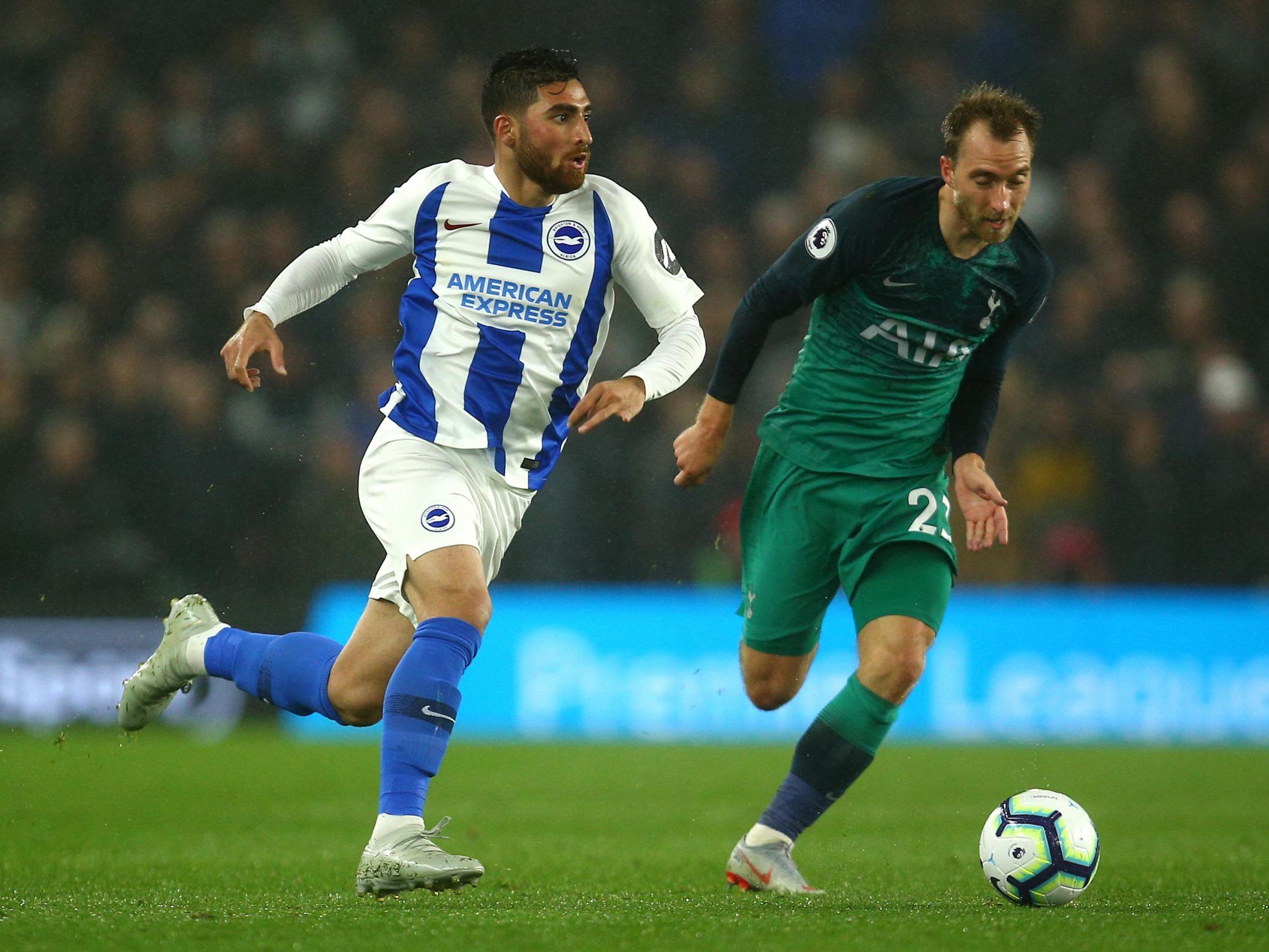 Brighton and Tottenham meet on Tuesday evening