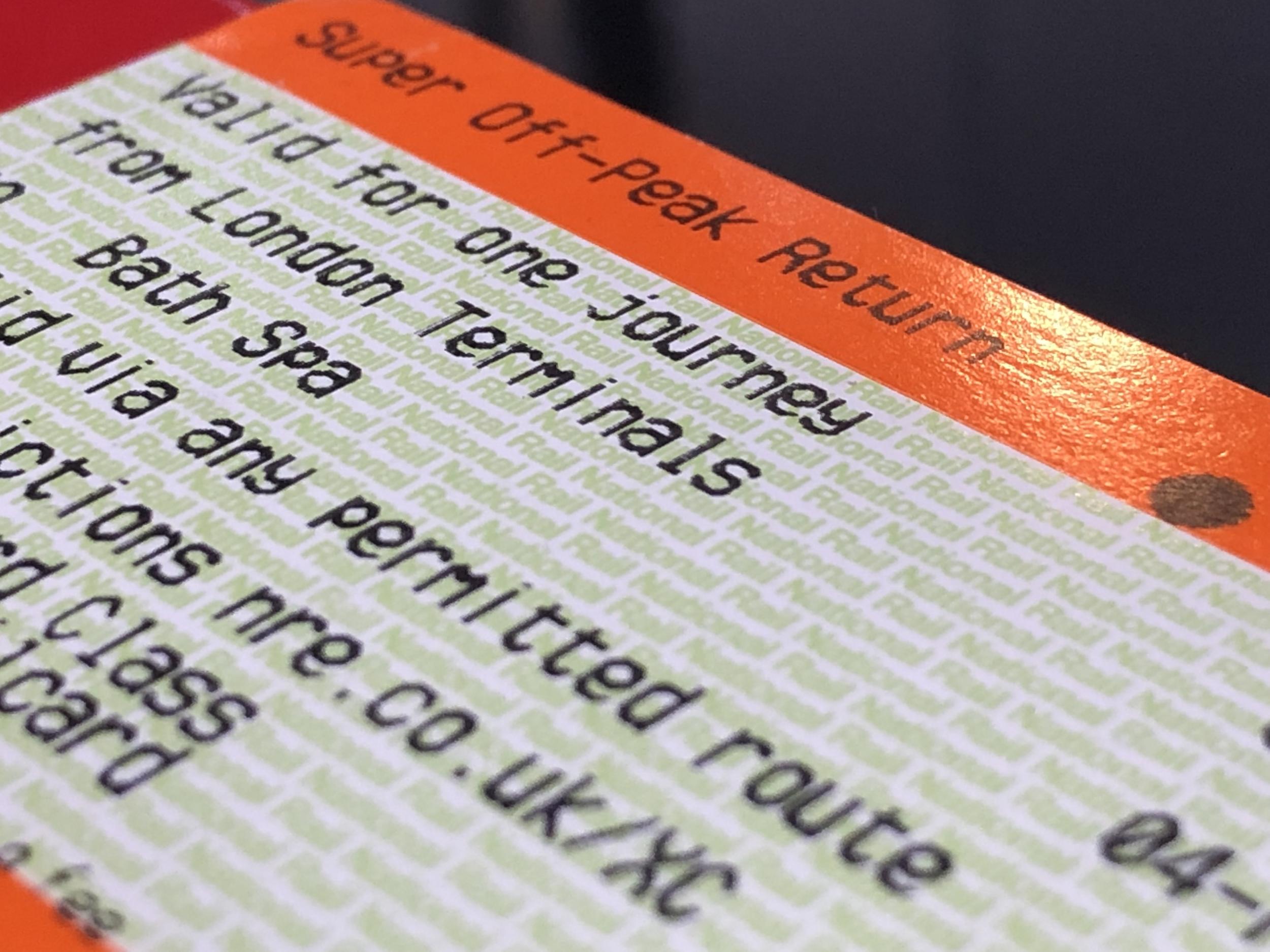 Flexible friend: a ticket entitling the traveller to board any super-off-peak train