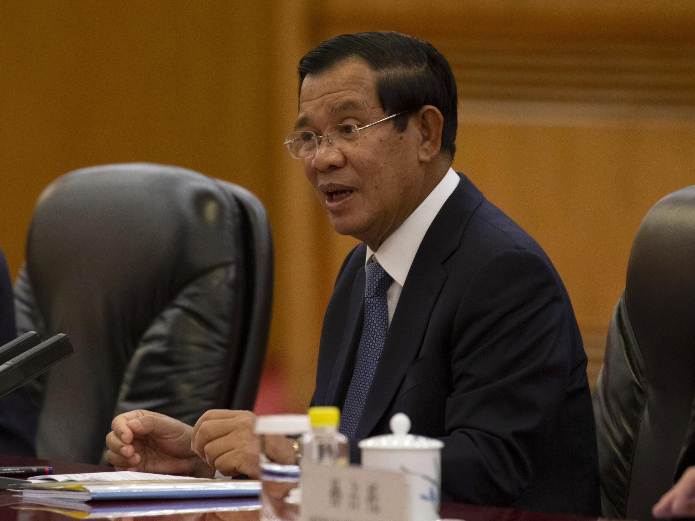 Savoeun has been a key political ally to Hun Sen (pictured) since his earliest days in power