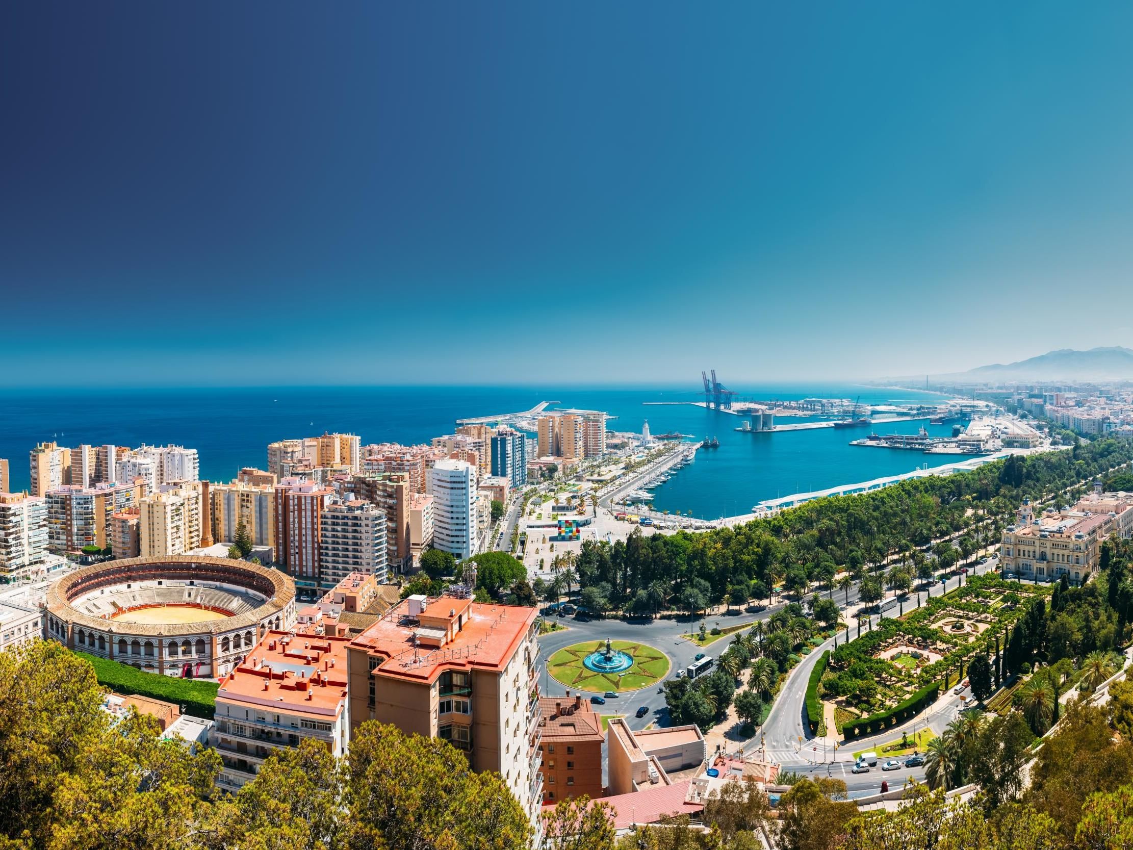 Distant dream: the beach in the city of Malaga