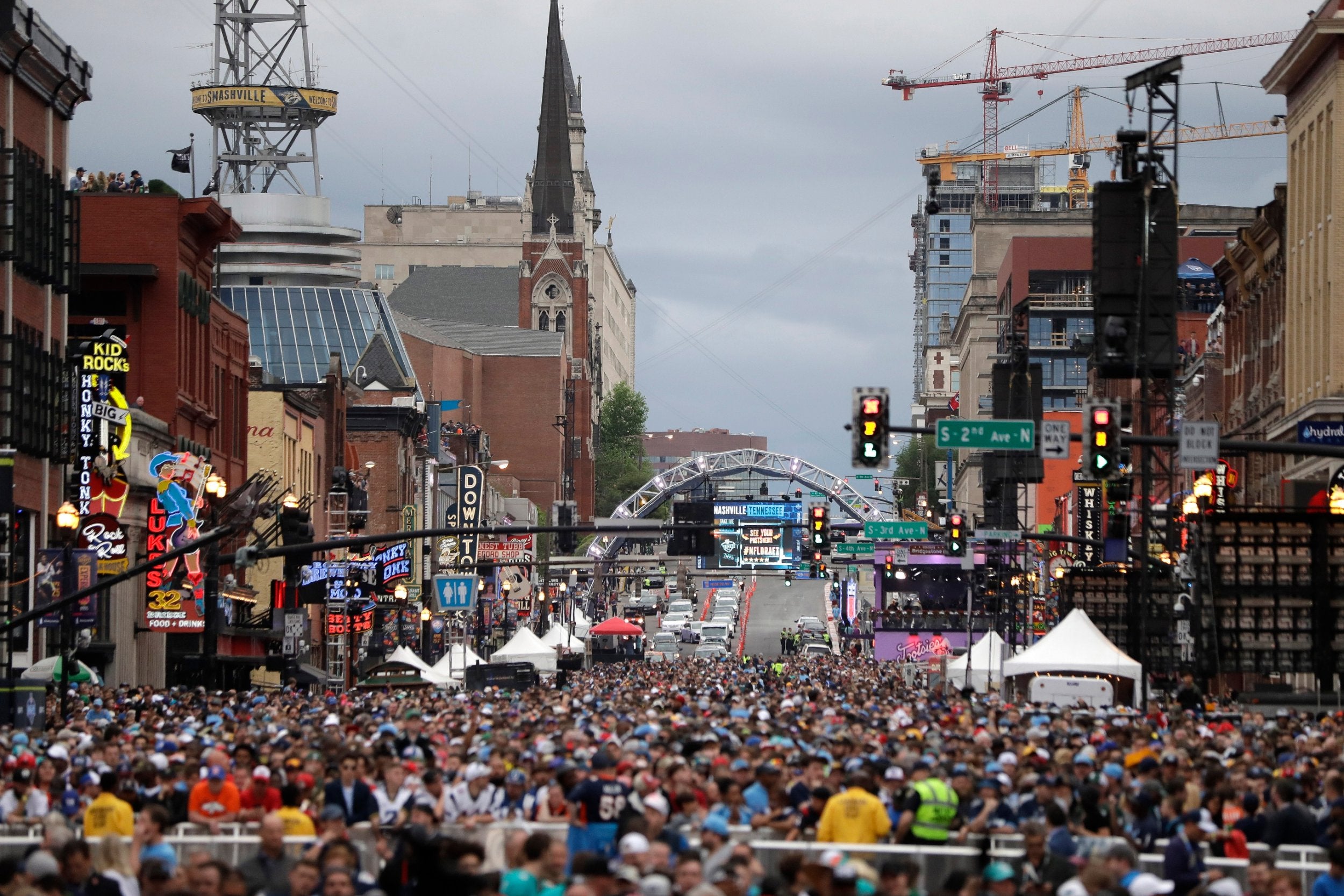 Fans watch on Broadway in Nashville