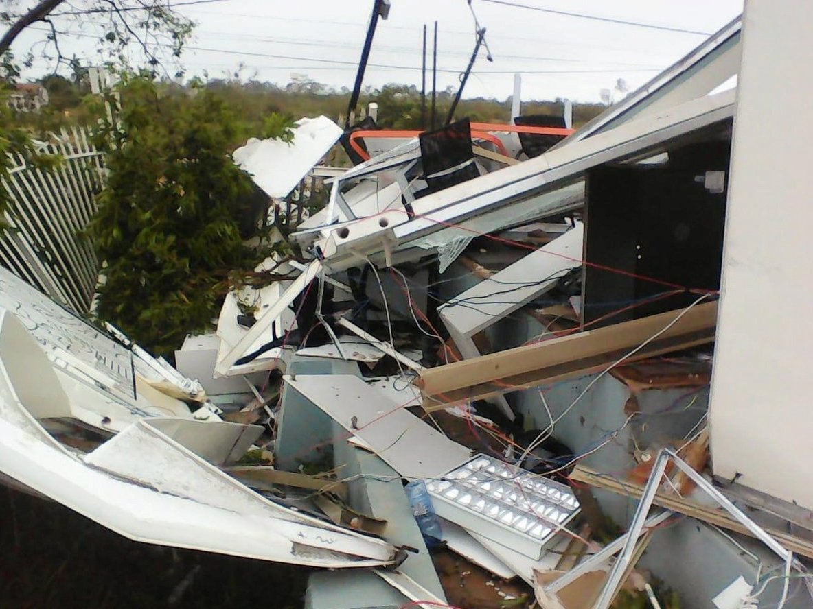 Debris is seen in the aftermath of Cyclone Kenneth in Pemba, Mozambique, 26 April 2019.