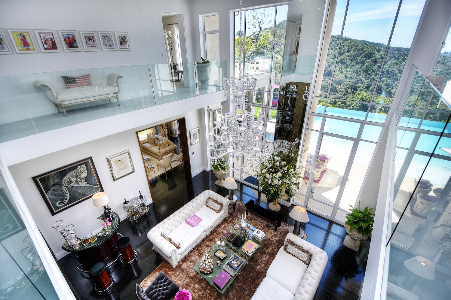 Villa Rosa’s large living room is a mélange of styles