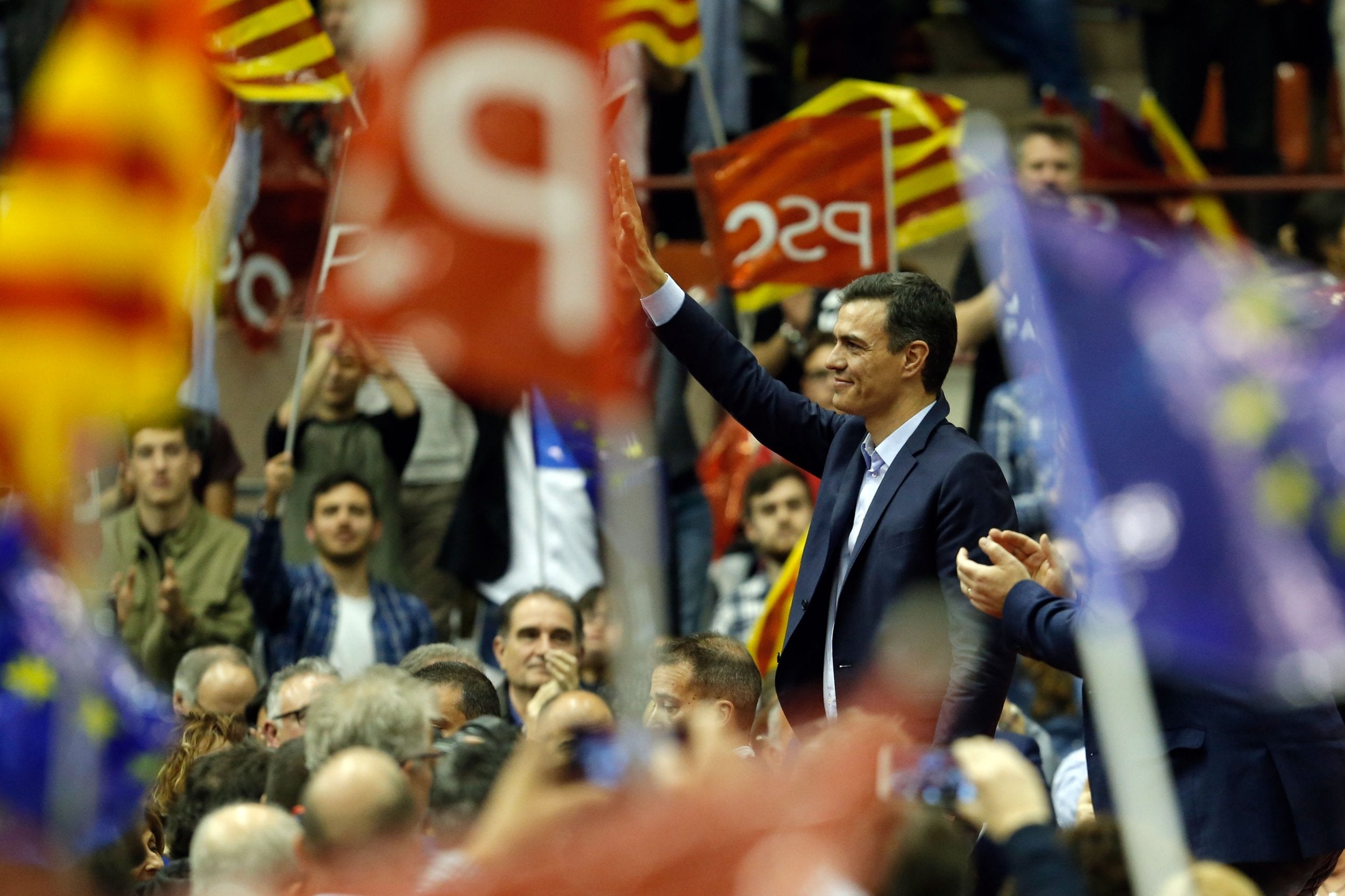 Spanish prime minister and leading candidate for Spanish Socialist Party Pedro Sanchez