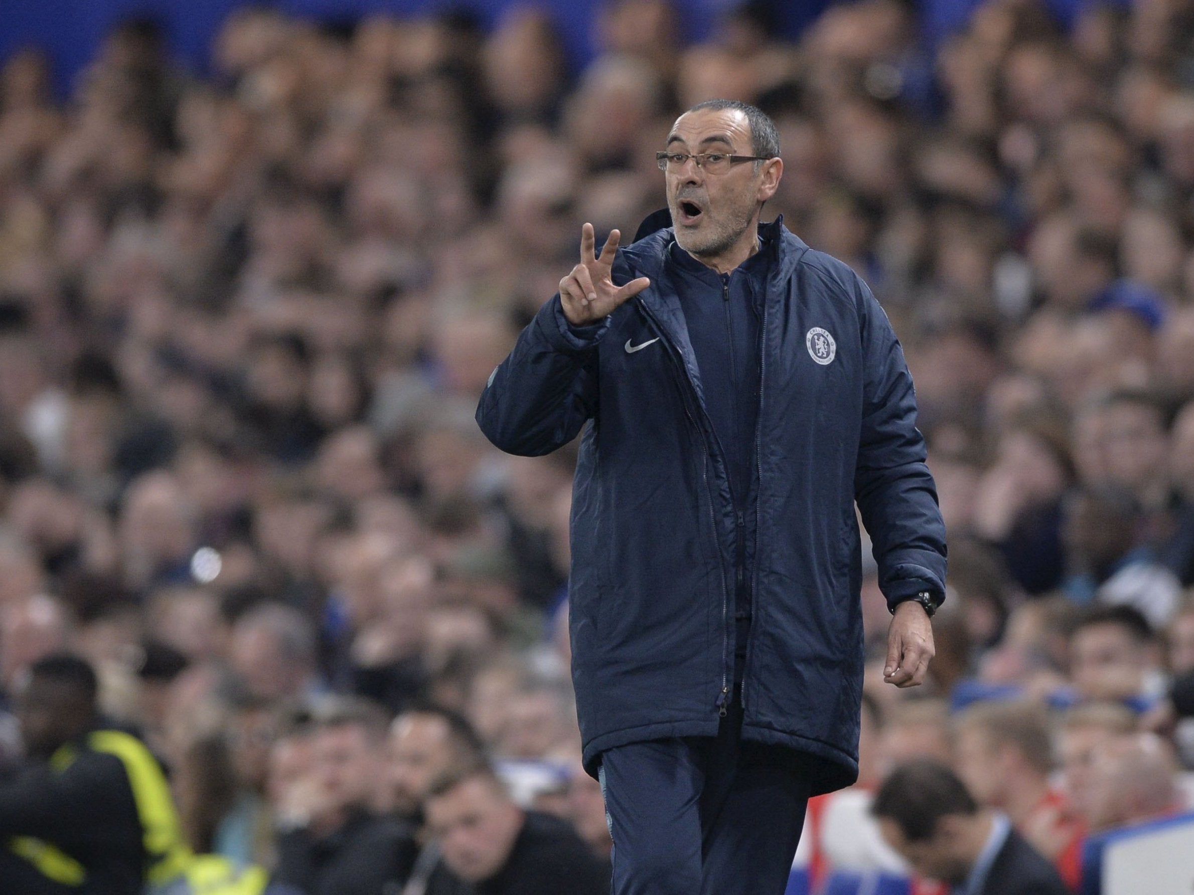 Sarri has endured a turbulent first season at Chelsea