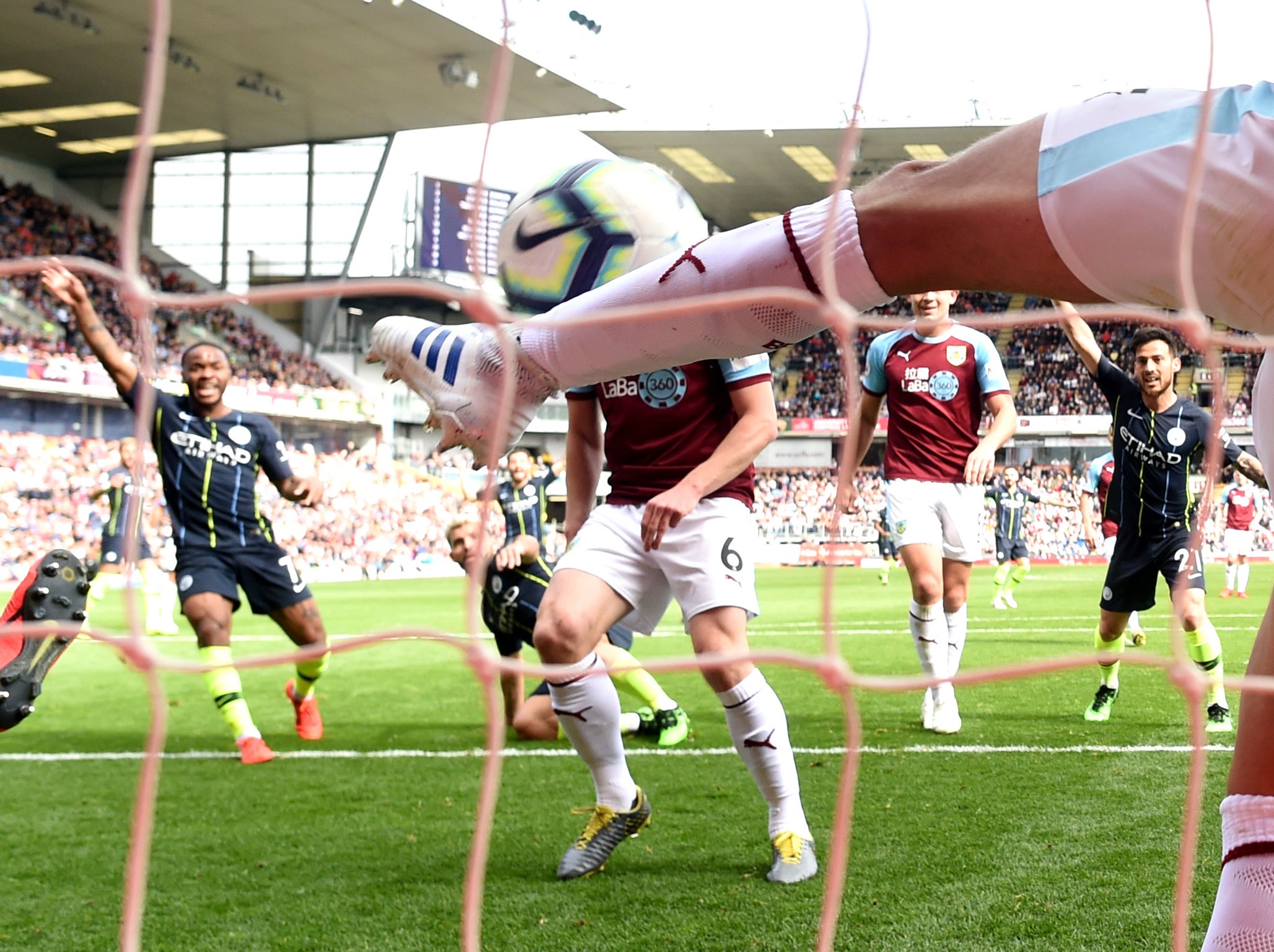 The Argentine's goal only just crossed the line