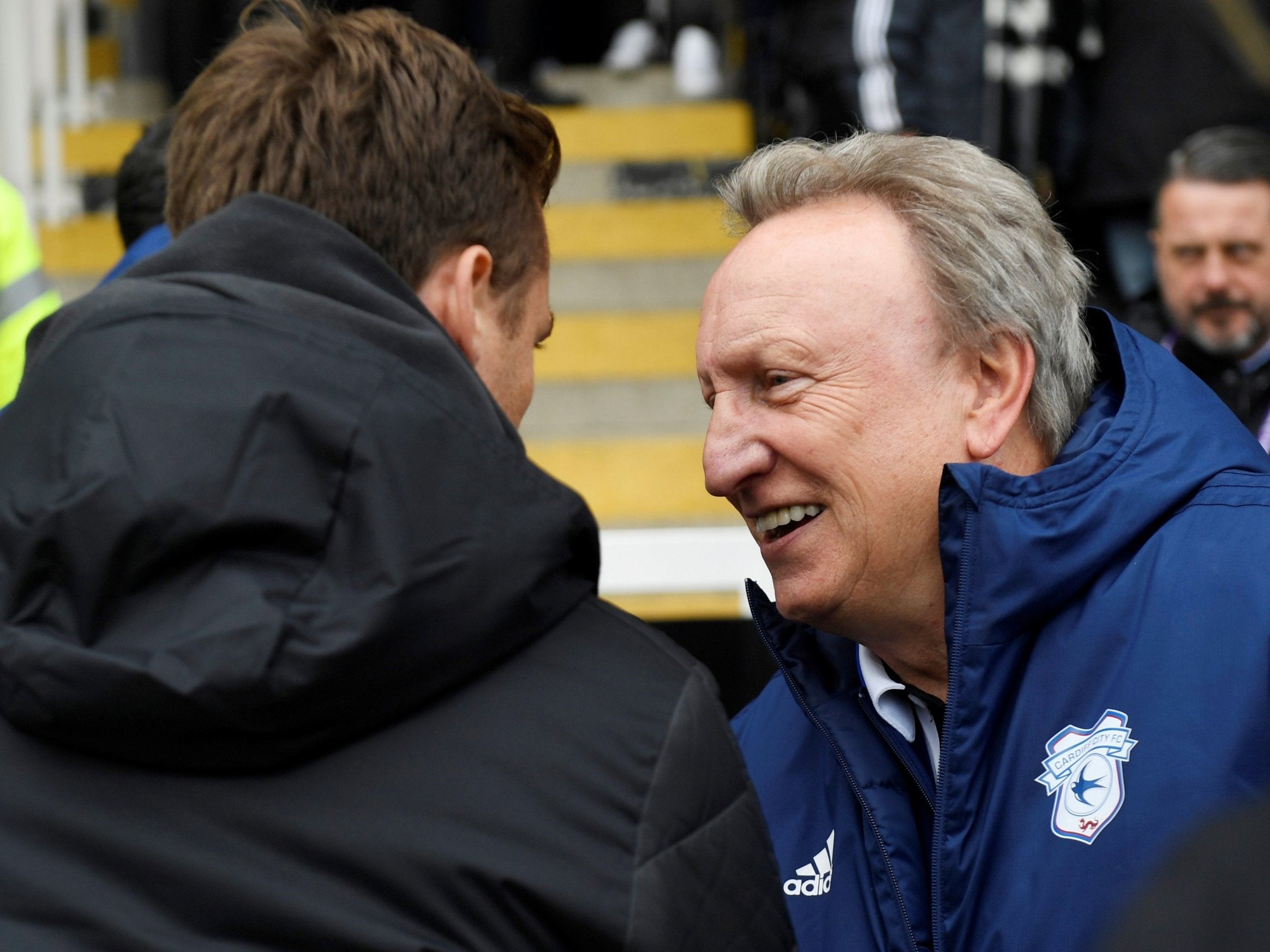 Neil Warnock and Scott Parker met after the game