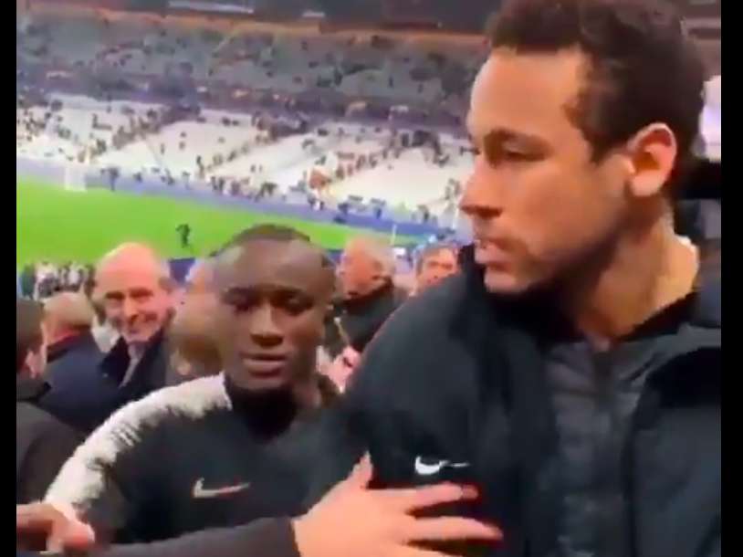 Neymar confronts a taunting fan after the match