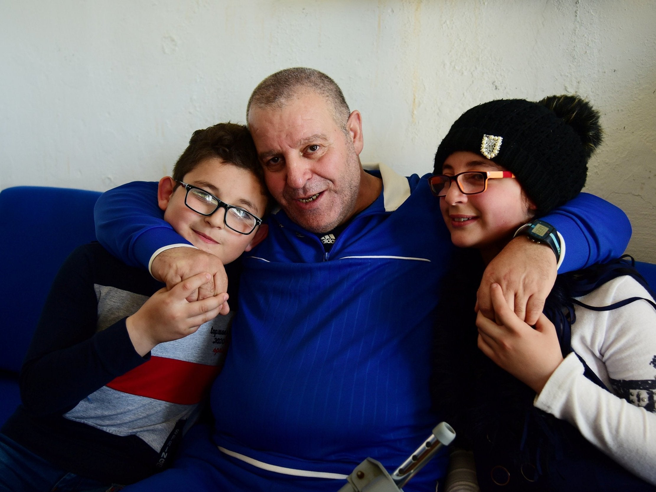 A freed prisoner is seen after he was released by Israel in what Damascus described as Russian-mediated reciprocation for the repatriation of the body of a long-missing Israeli soldier, at the Quneitra crossing, Syria