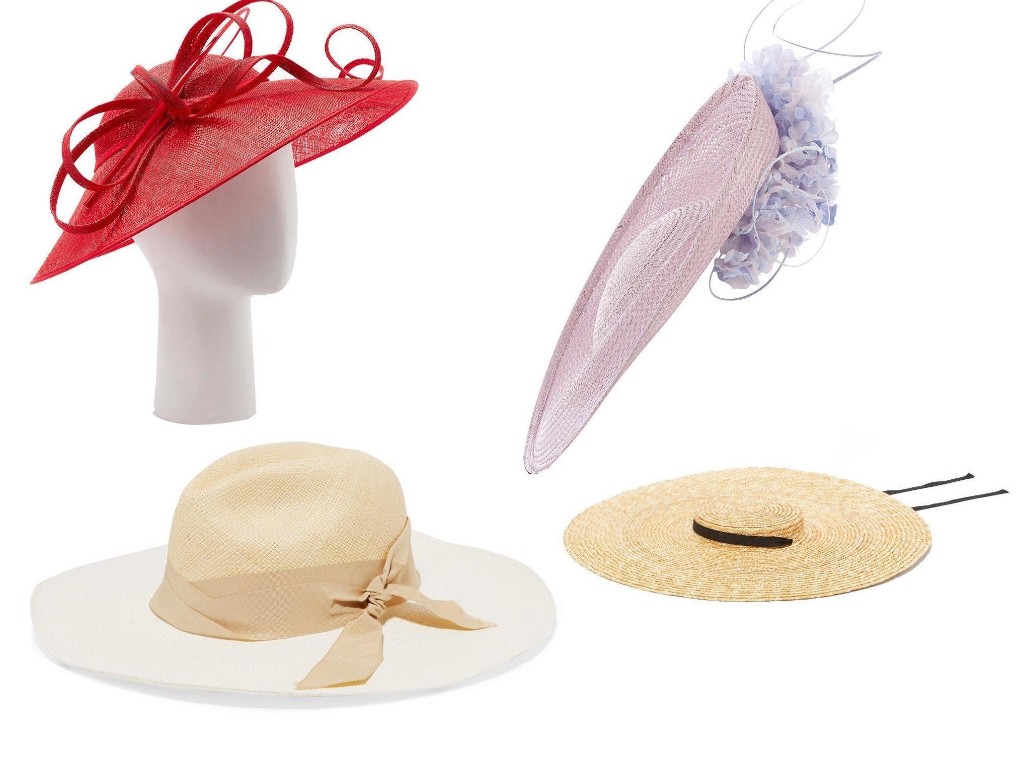 John Lewis &amp; Partners, Harper down brim disc occasion hat: £110, Jane Taylor, hydrangea disc: £1,080, Sensi Studio, Grosgrain-trimmed two-tone toquilla straw Panama hat: £145, Jacquemus, Santon wide-brimmed straw hat: £158.