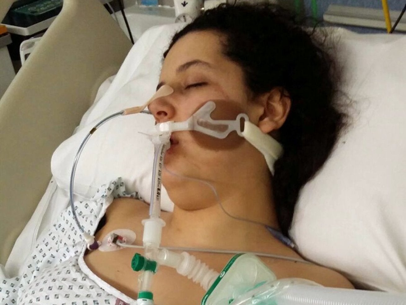 Family photo showing Mariam Moustafa in a coma before she died of her injuries