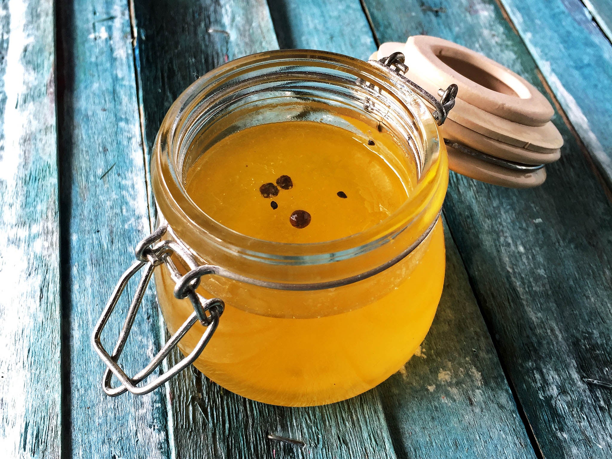 Creating by separating butter into three sections, ghee is the clear middle liquid