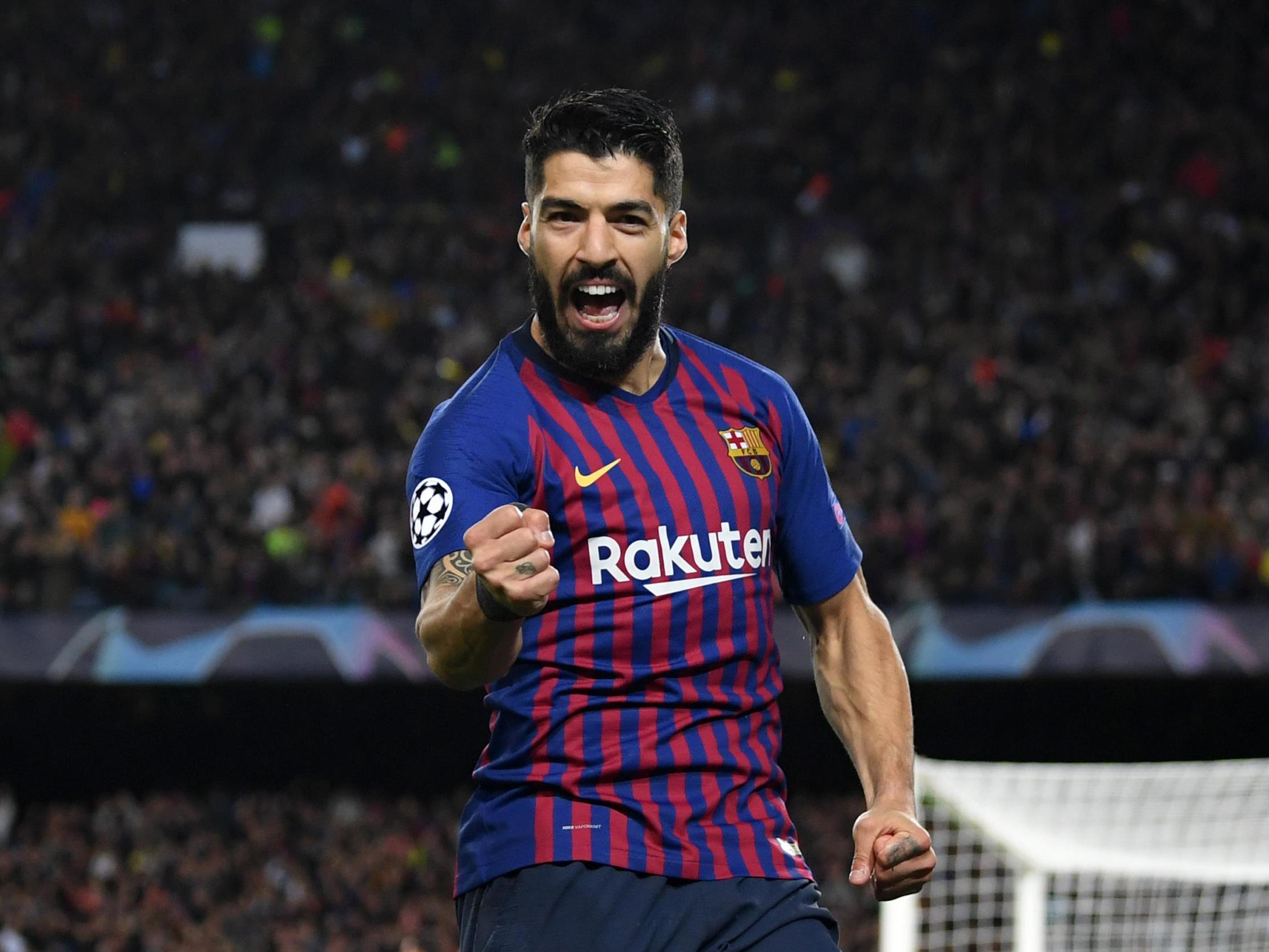 Suarez did not hesitate in celebrating his goal at the Nou Camp