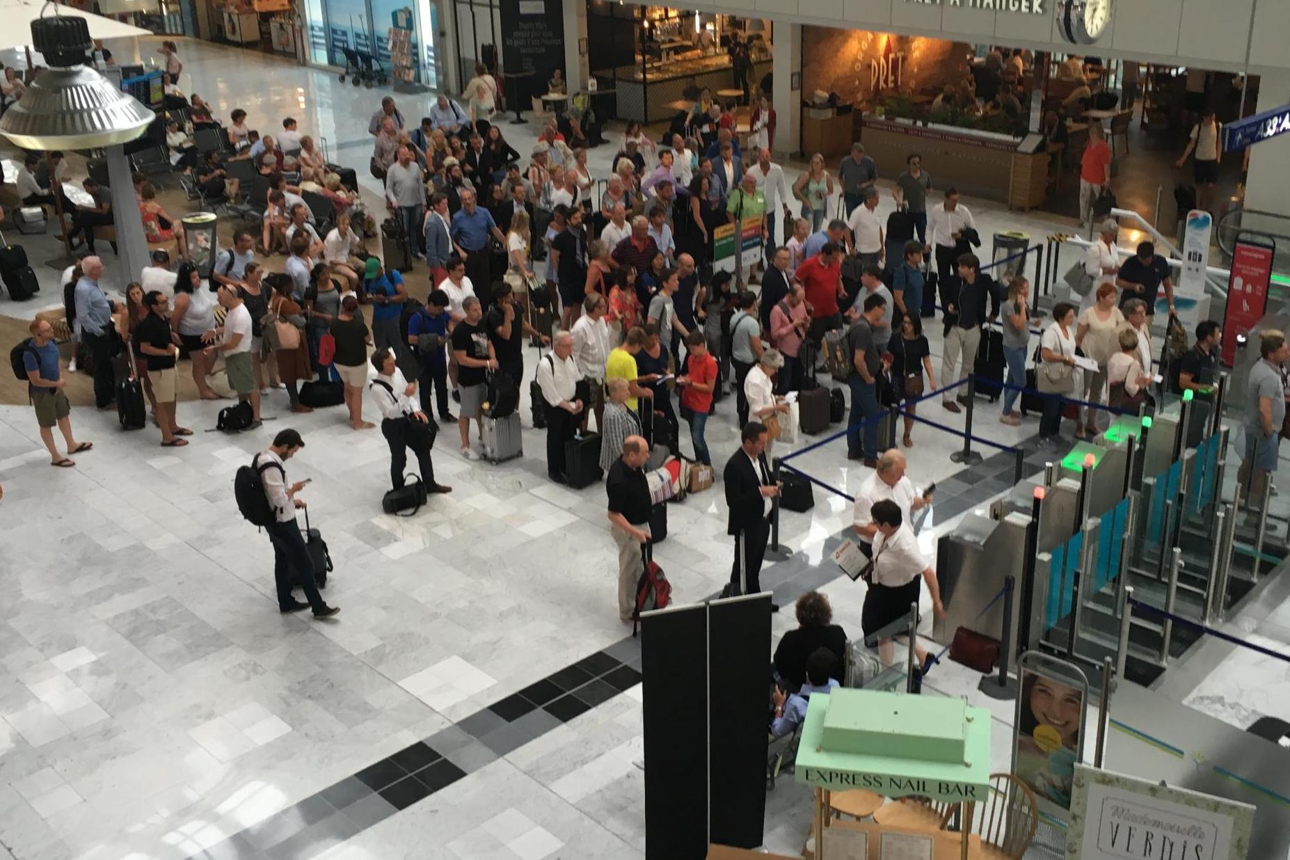 Nice journey? UK-bound passengers at the main airport for the Côte d'Azur