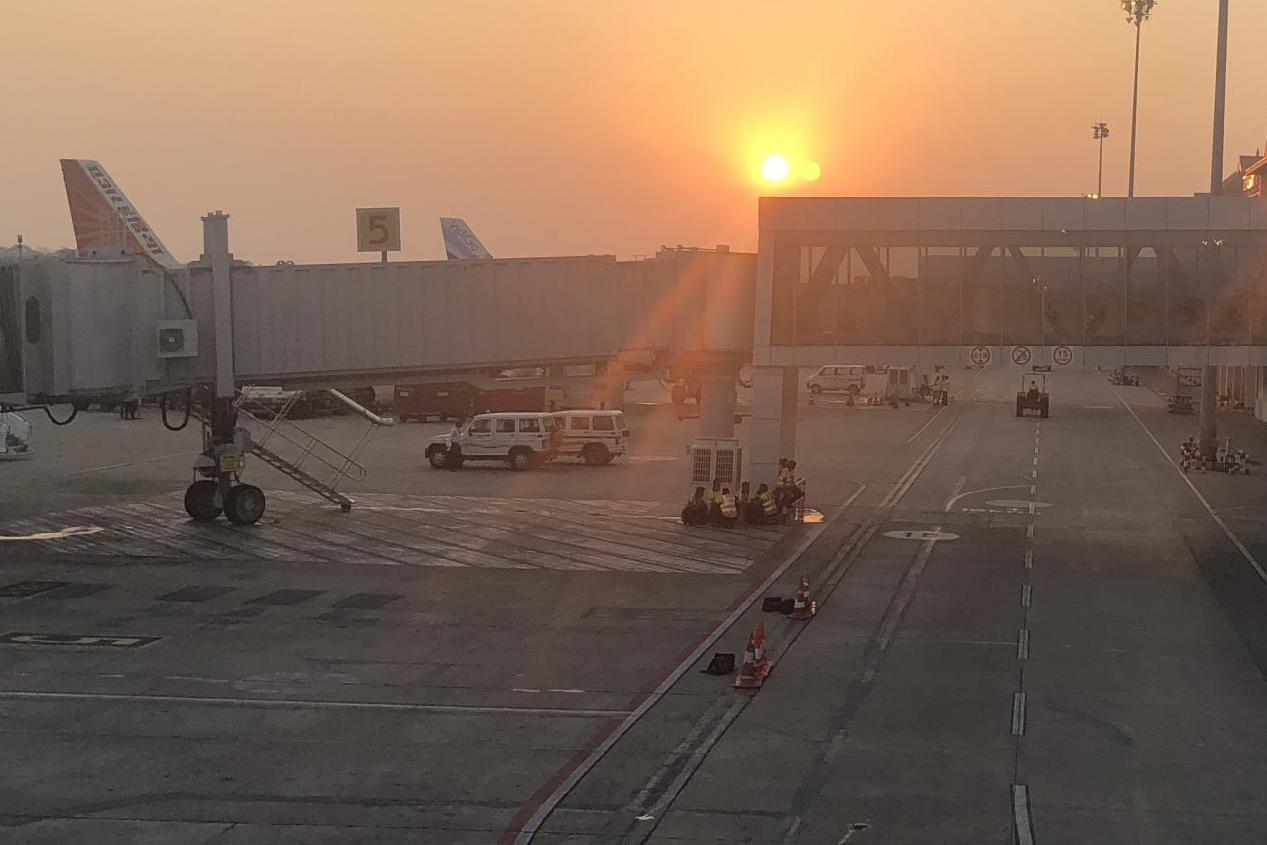 Late show: an Air India plane at Cochin airport in Kerala, where the couple's nightmare journey began