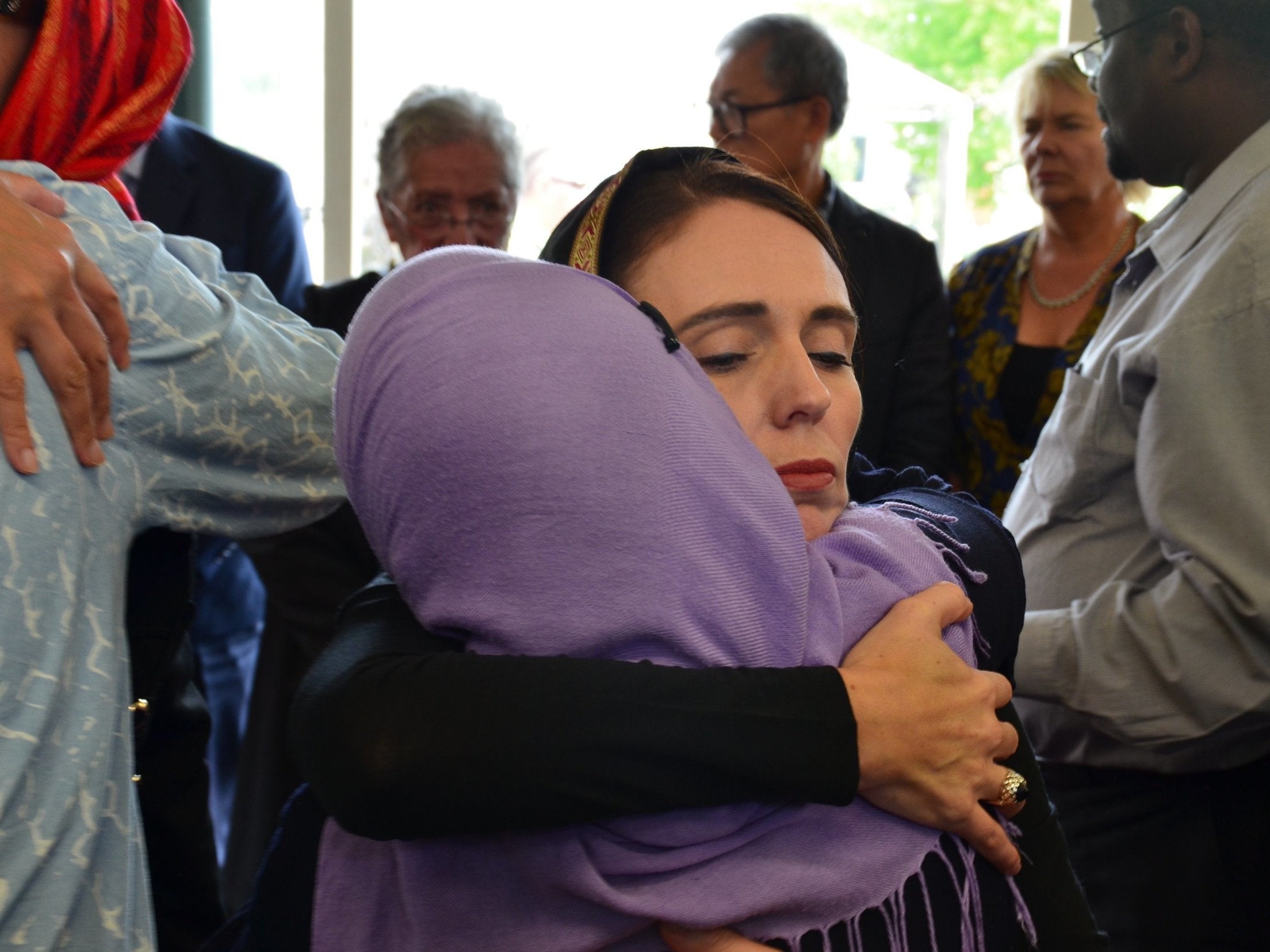 New Zealand prime minister Jacinda Ardern meets with members of the Muslim community in the wake of the mass shooting at the two Christchurch mosques 16 March 2019.