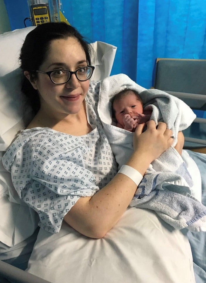 Sophie Wood and her daughter, Isabella, post C-section