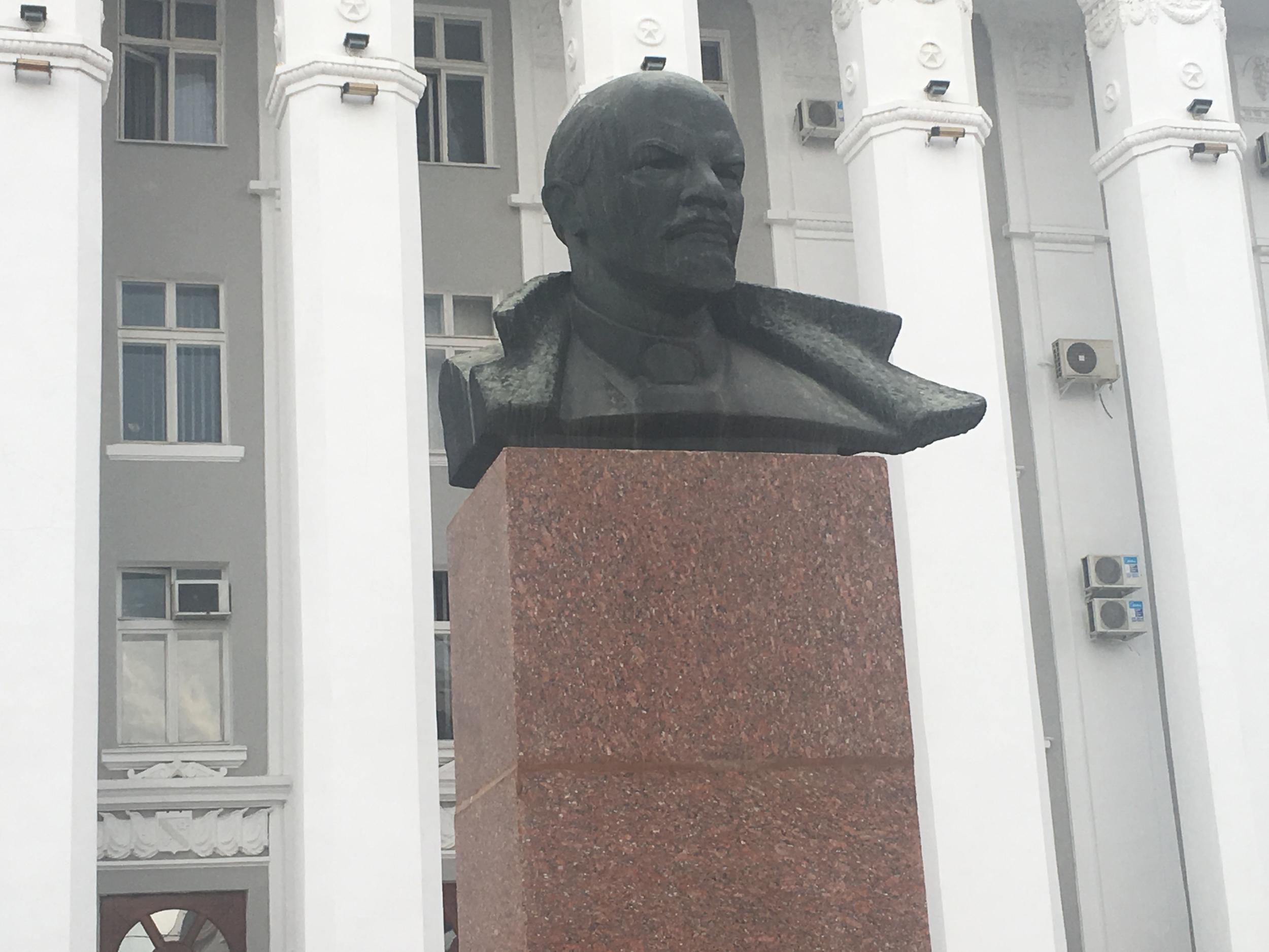 Back in the USSR: bust of Lenin in front of the House of Soviets in Tiraspol, Transnistria