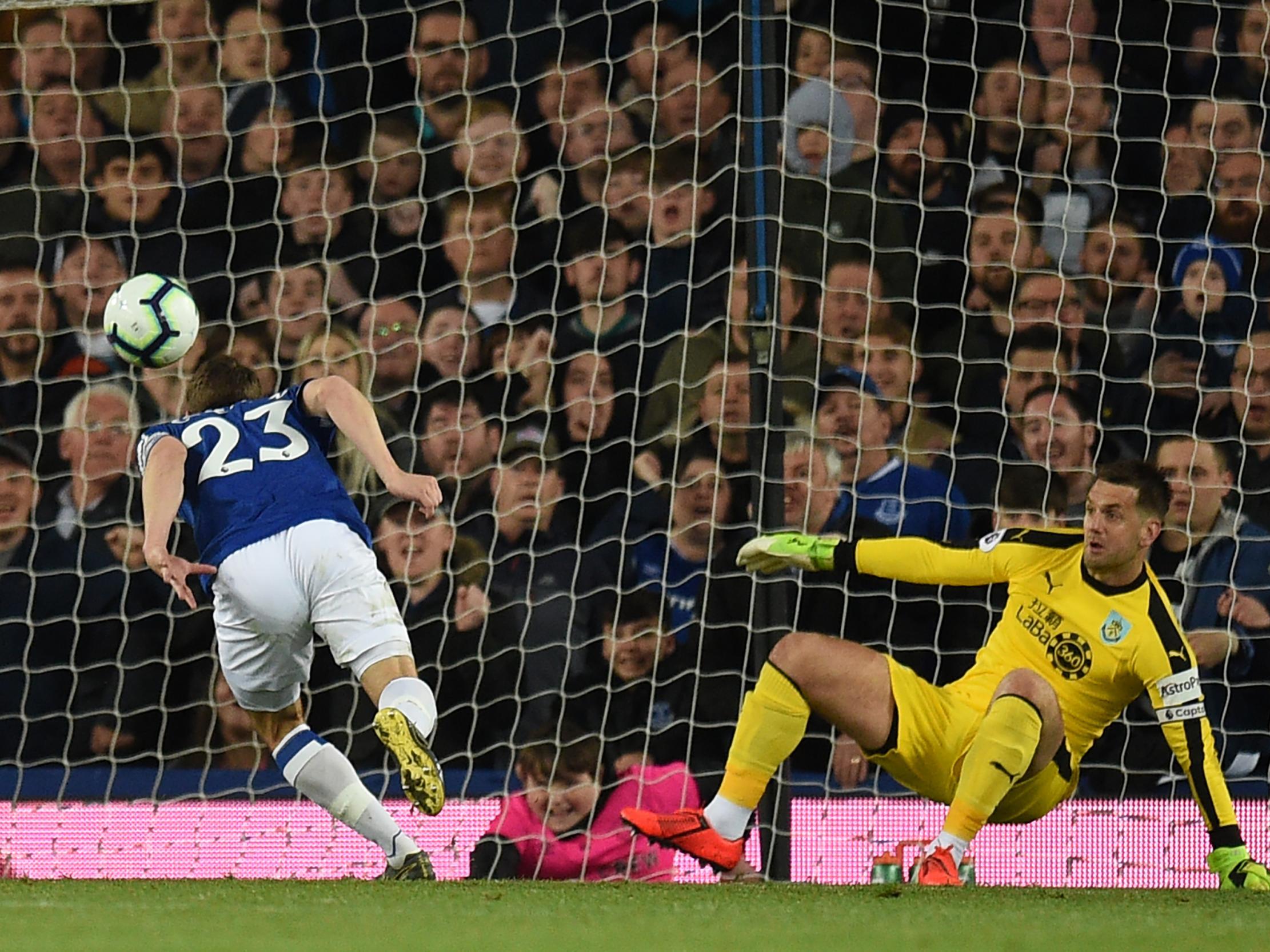 Seamus Coleman reacted quickest to head home Everton’s second