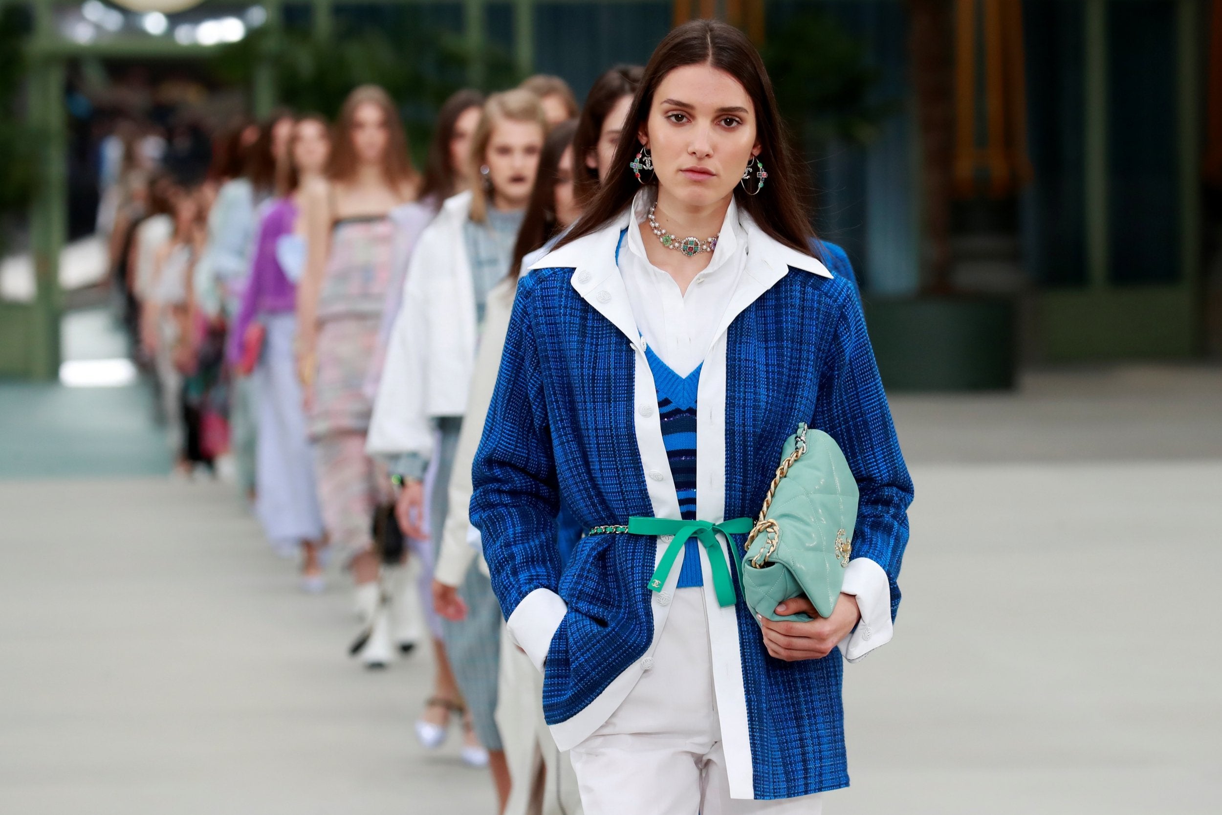 Chanel Cruise 2020 runway at the Grand Palais in Paris, France