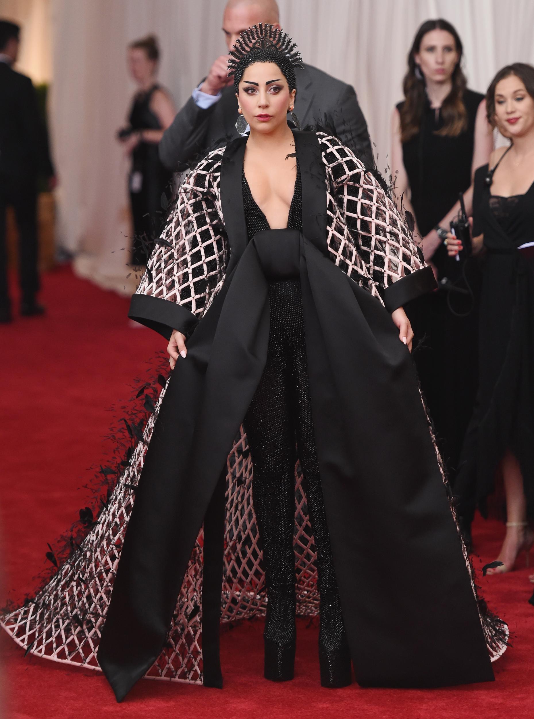 Lady Gaga wearing Balenciaga and Alexander Wang at the 2015 Met Gala