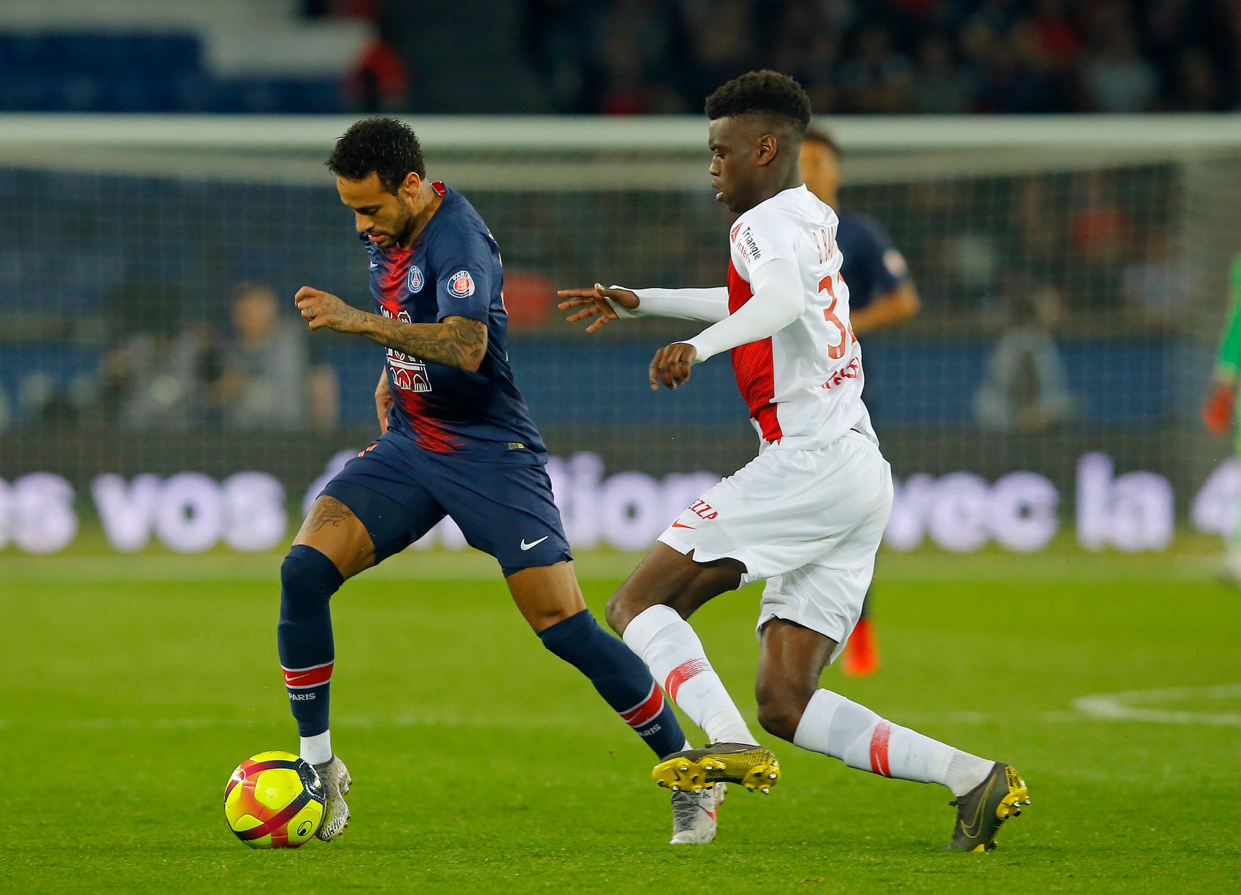 Badiashile in action against Neymar, will he be up against the likes of Salah come the end of the season?