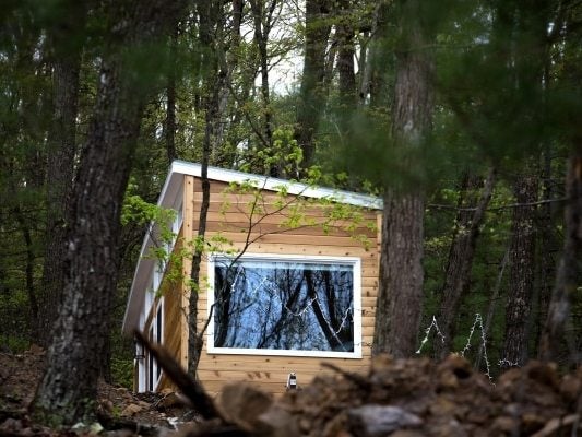 A tiny house in the woods at Lost River Vacations, a retreat launched by three deaf business owners, all graduates of Gallaudet University