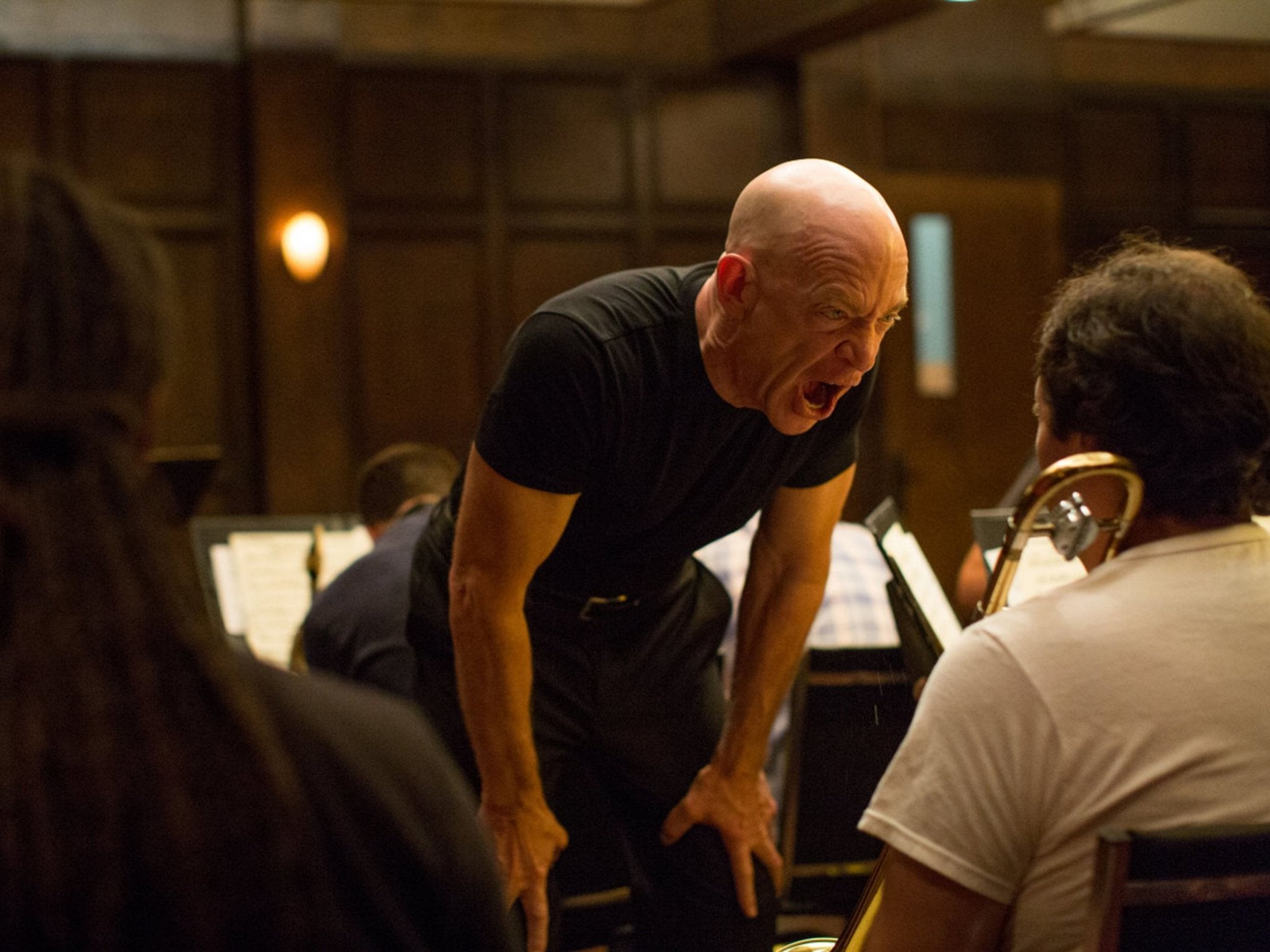 JK Simmons as Fletcher in ‘Whiplash’, the film that won him the Academy Award for Best Supporting Actor