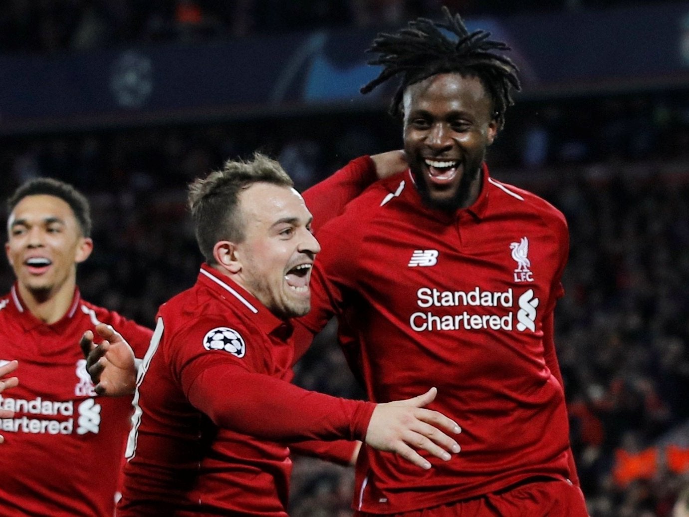 Origi celebrates scoring the winner