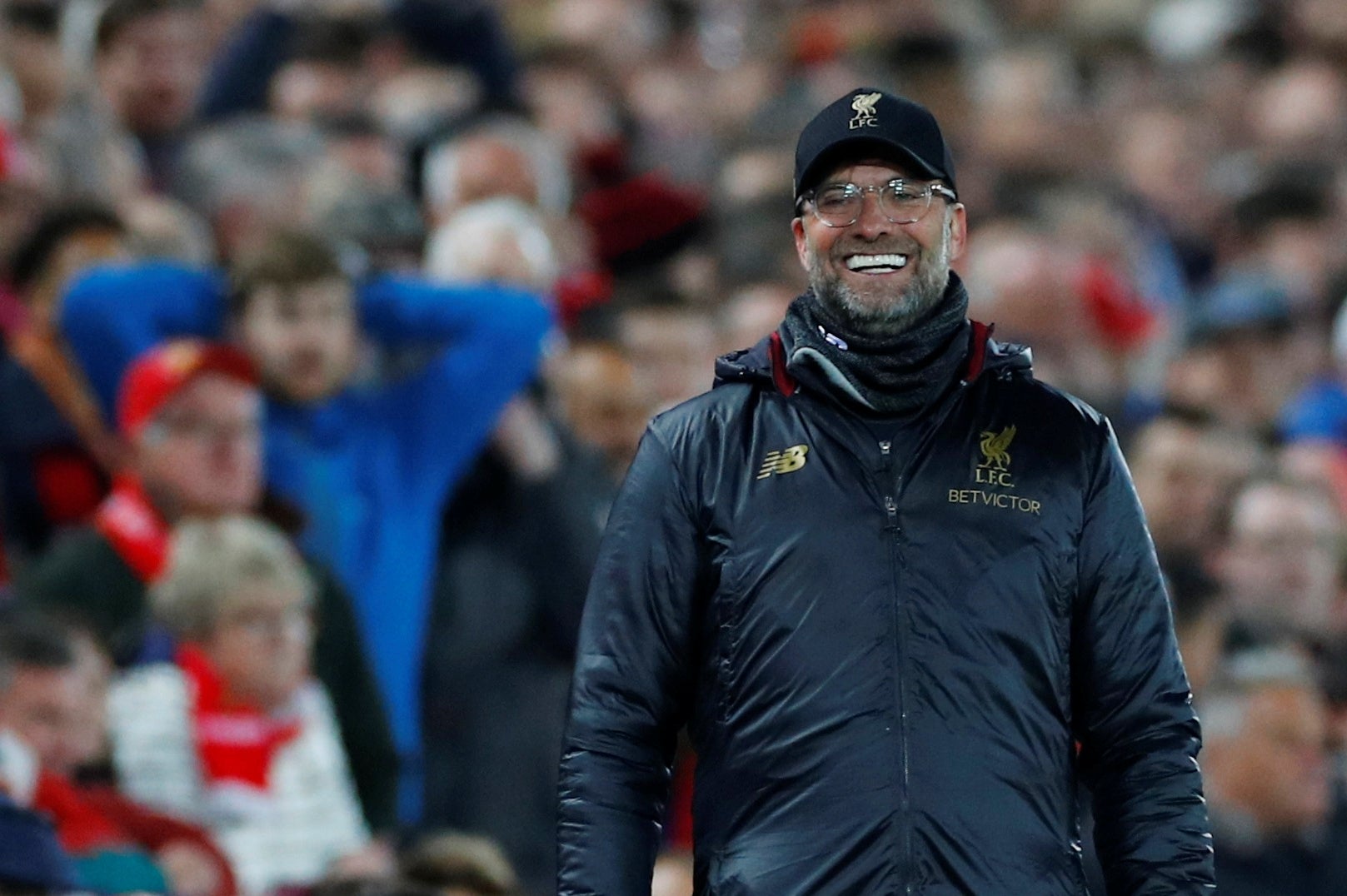 Jurgen Klopp looks on in delight