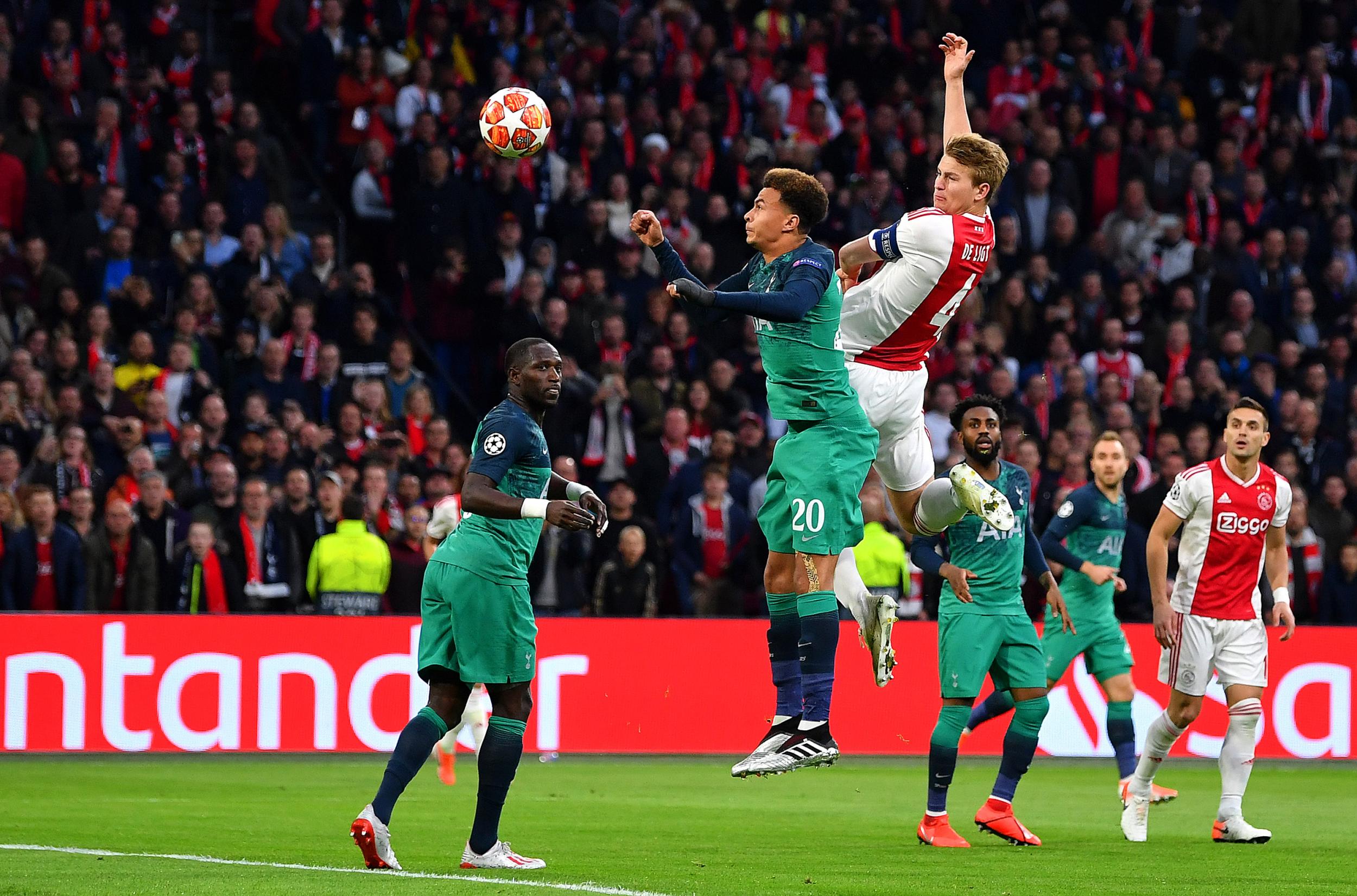 De Ligt leaps highest from the corner