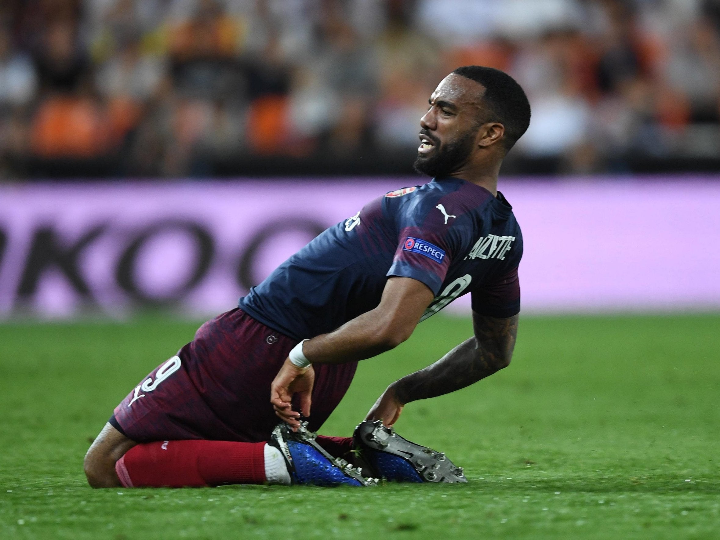 Lacazette celebrates scoring Arsenal's second