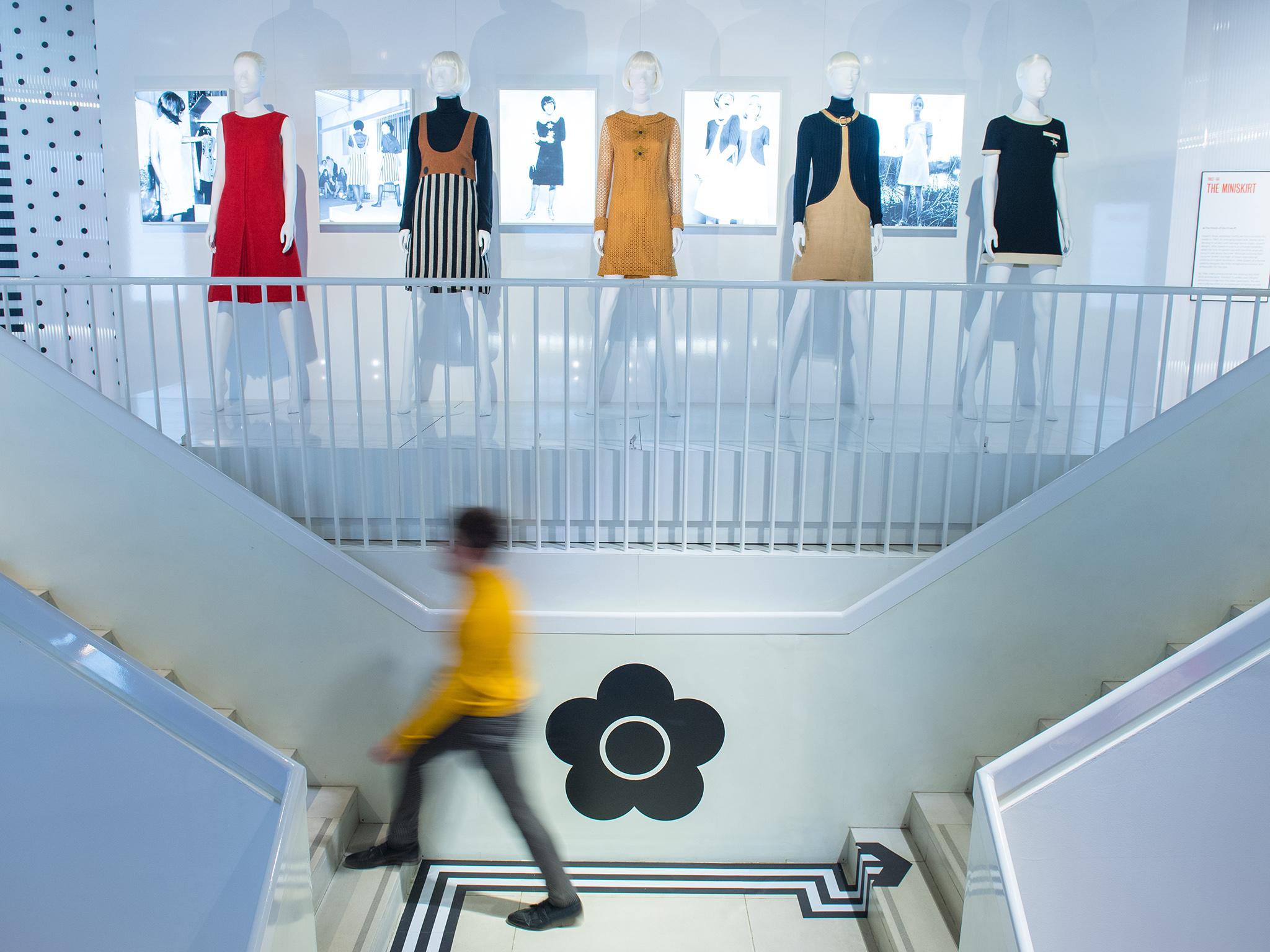 A display of dresses during a preview of the new Mary Quant exhibition at the V&amp;A