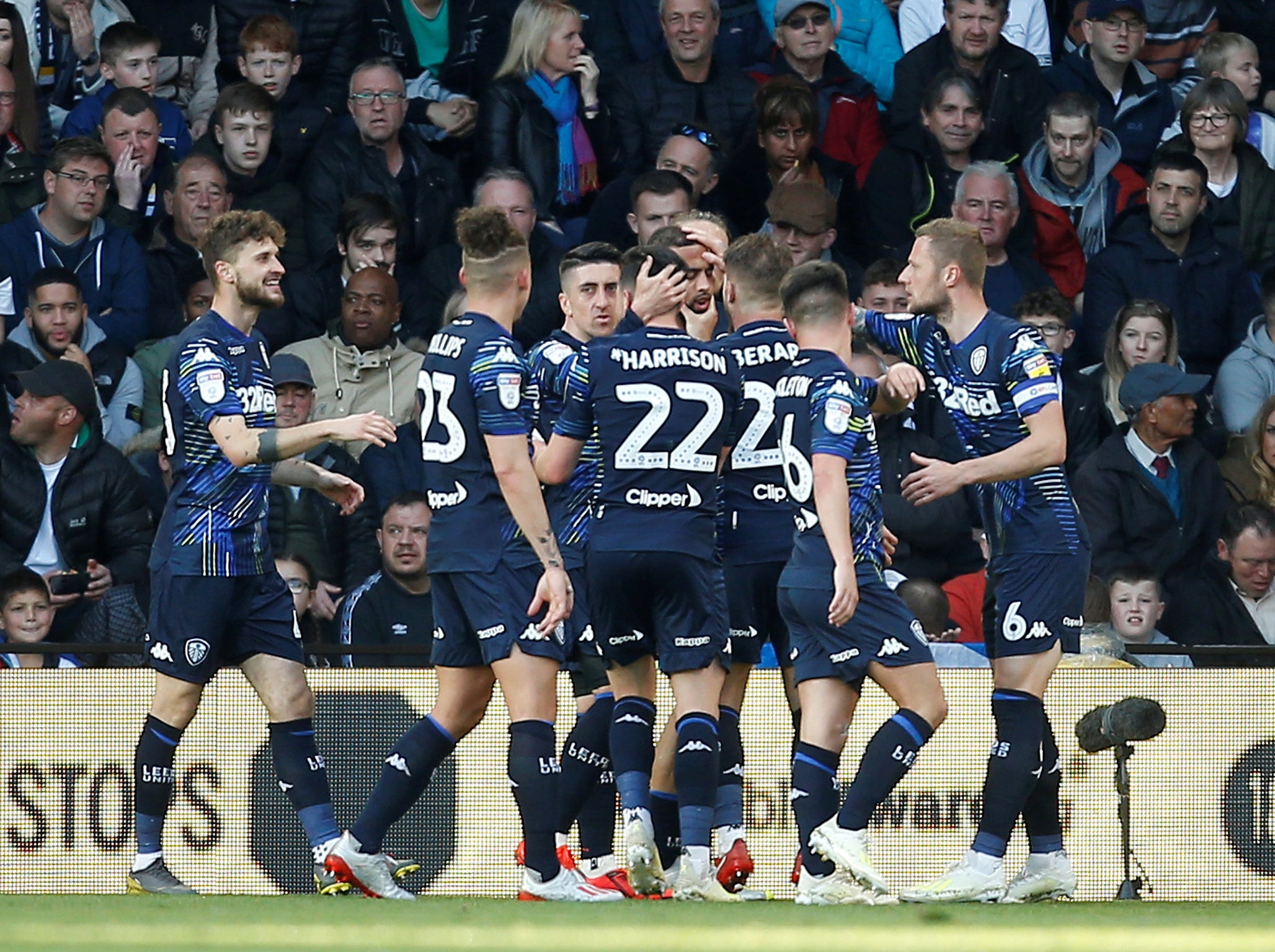 Leeds United's Kemar Roofe celebrates scoring