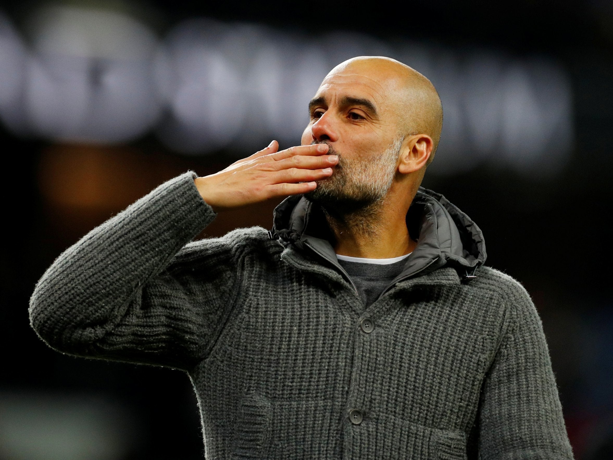 Guardiola during a lap of appreciation (Reuters)