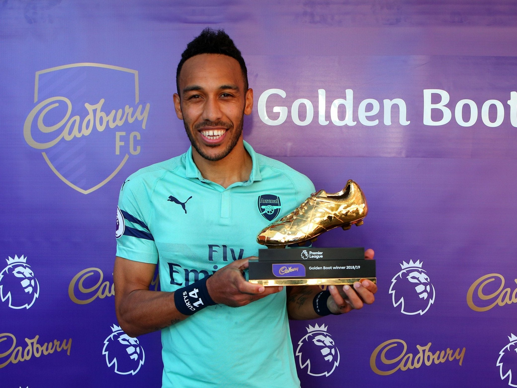 Aubameyang’s double saw him clinch joint-victory in the Golden Boot