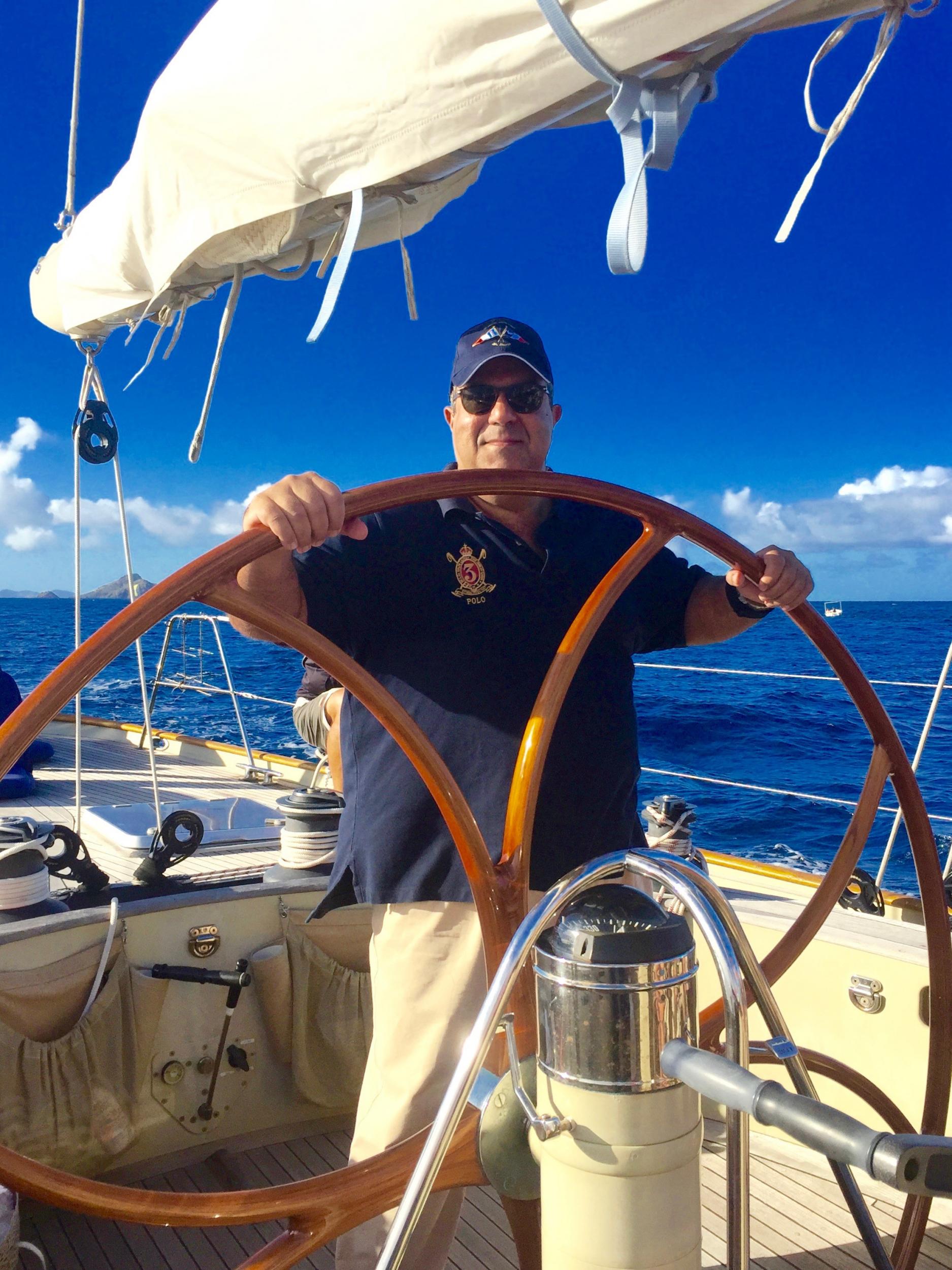 Sir Stelios Haji-Iannou on his boat in St Barts