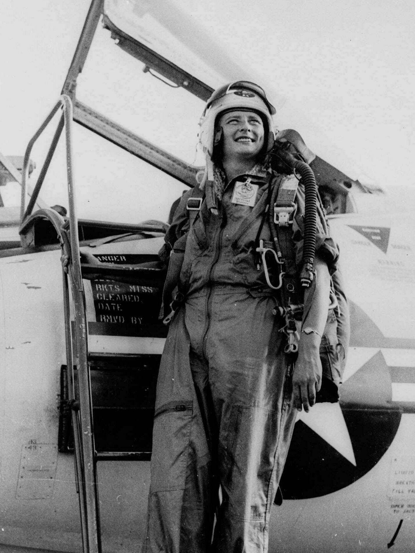 Jetsetter: standing by a jet plane in 1961