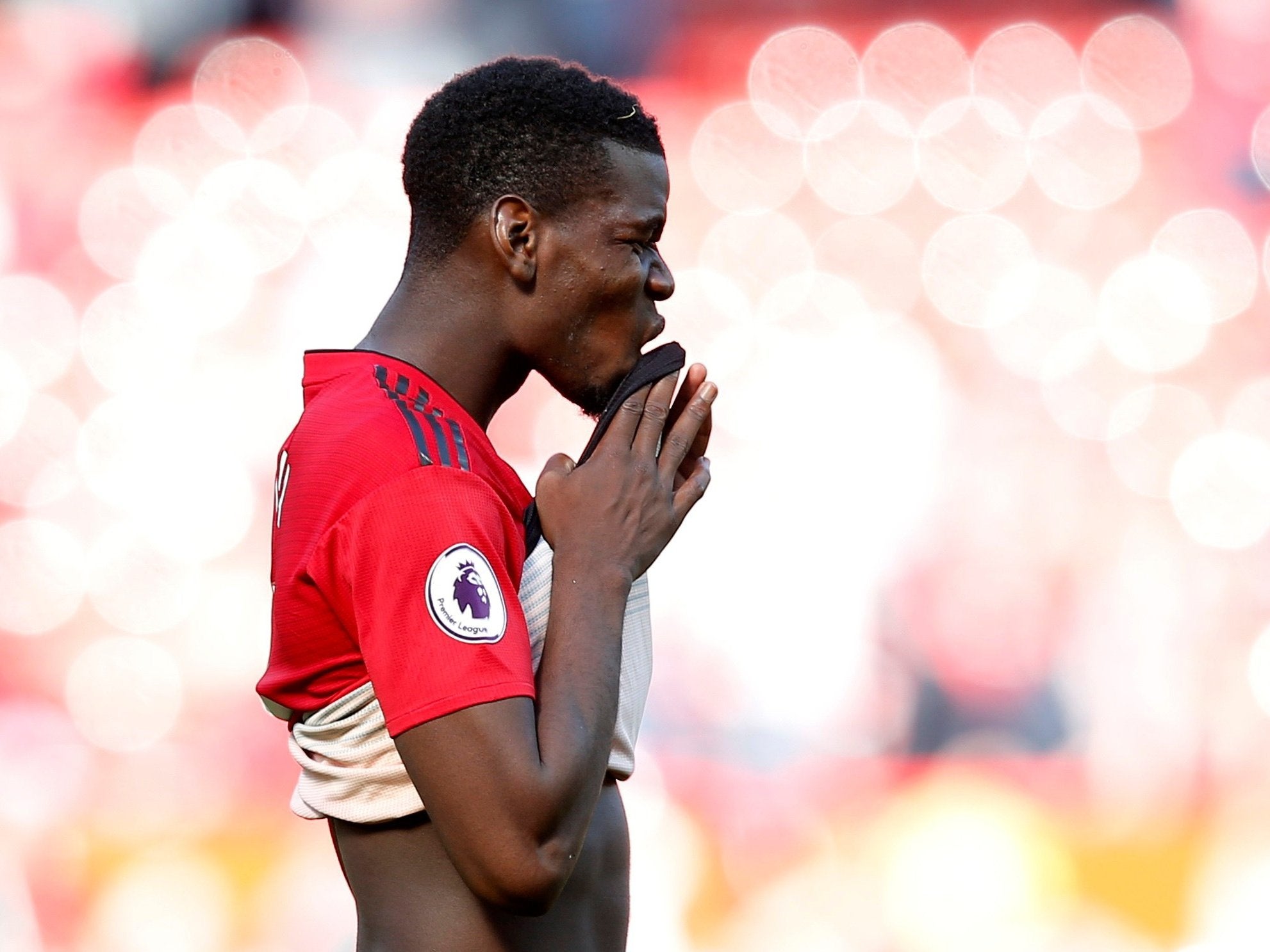 Paul Pogba reacts in frustration against Cardiff