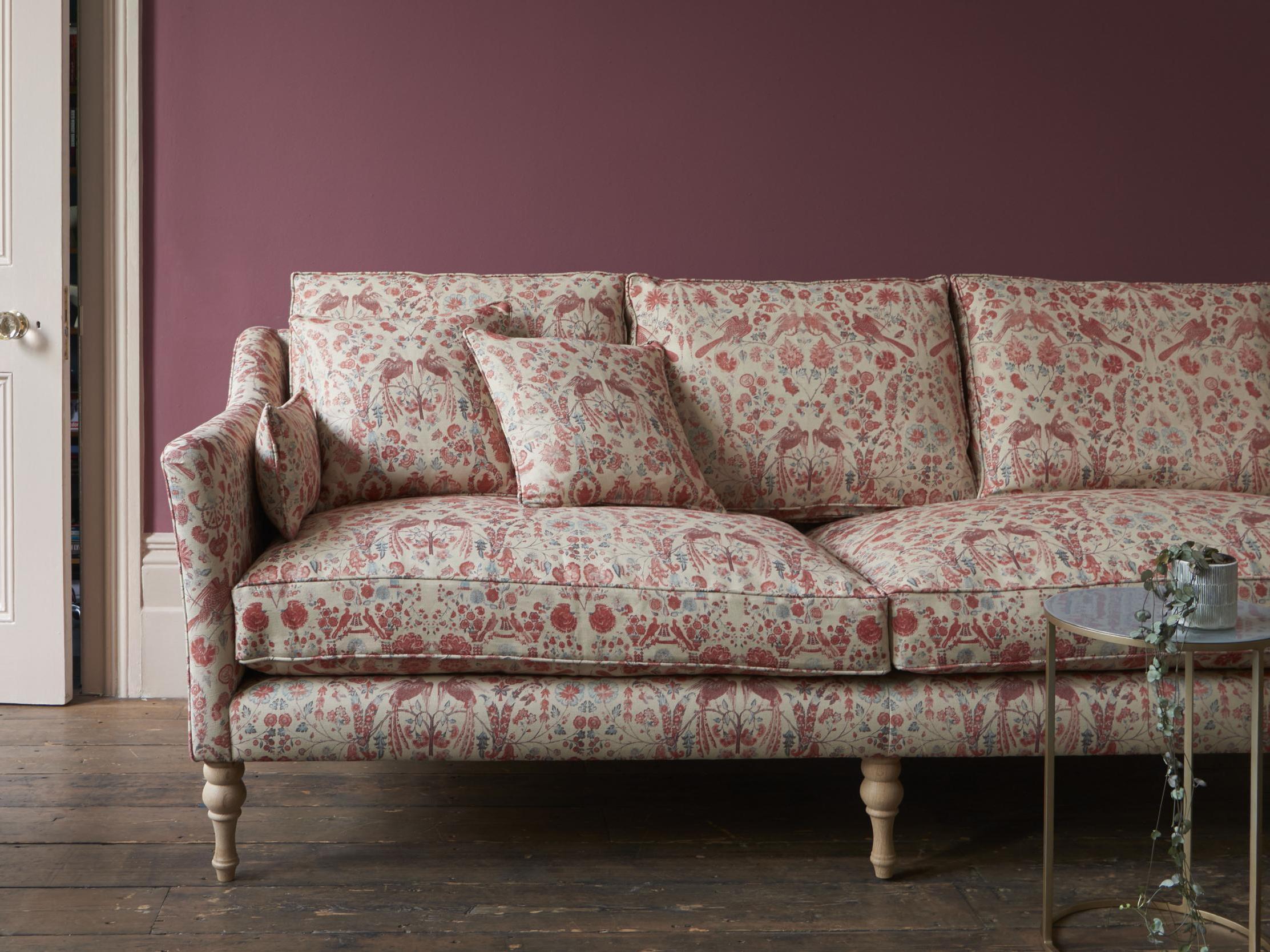 Walpole Sofa in Coromandel Rose, Sofa Workshop X V&A, www.sofaworkshop.com