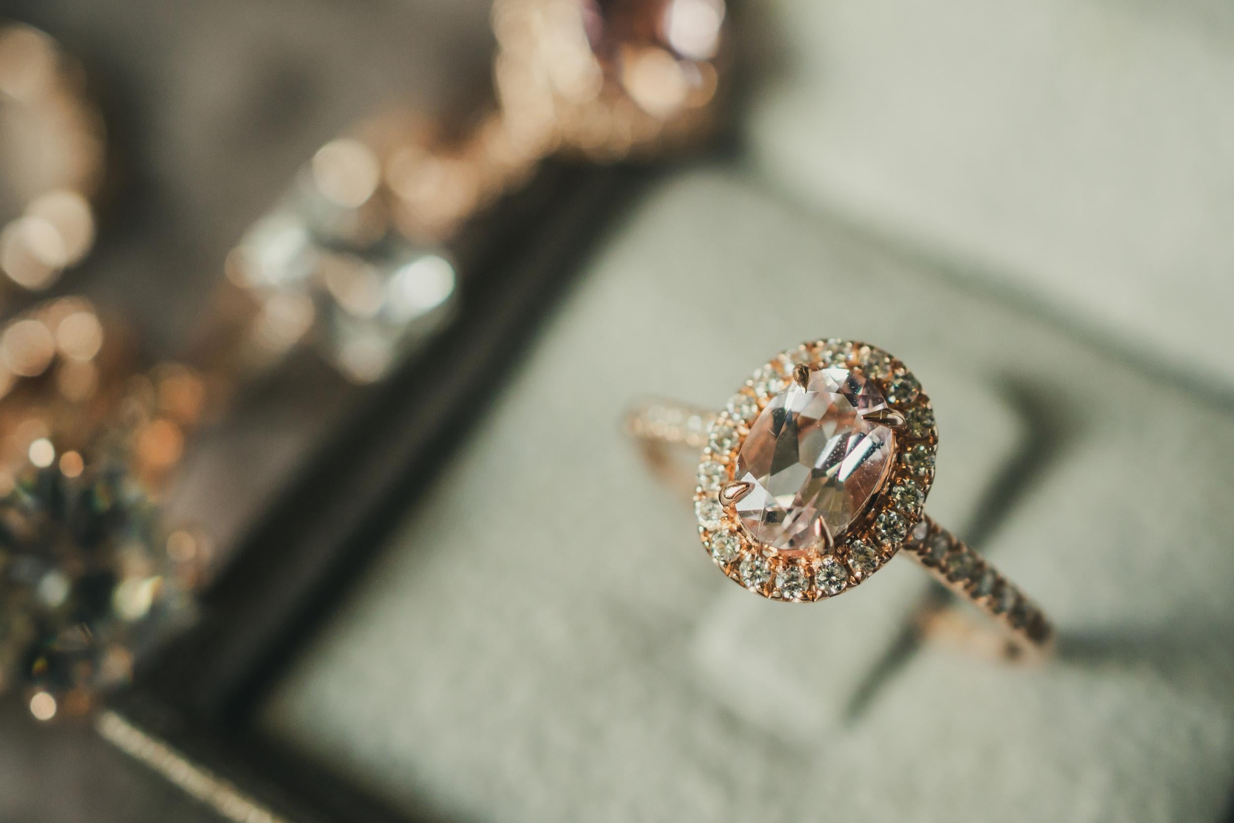 Diamond ring in jewellery box