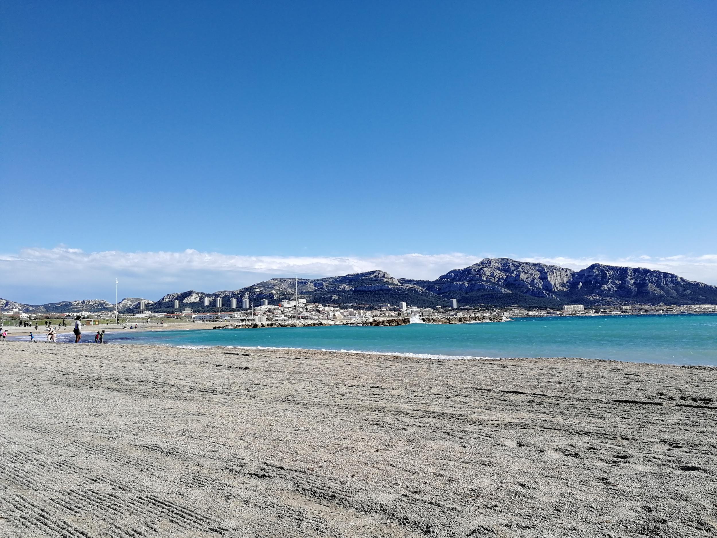 Plage du Prado is a manmade beach