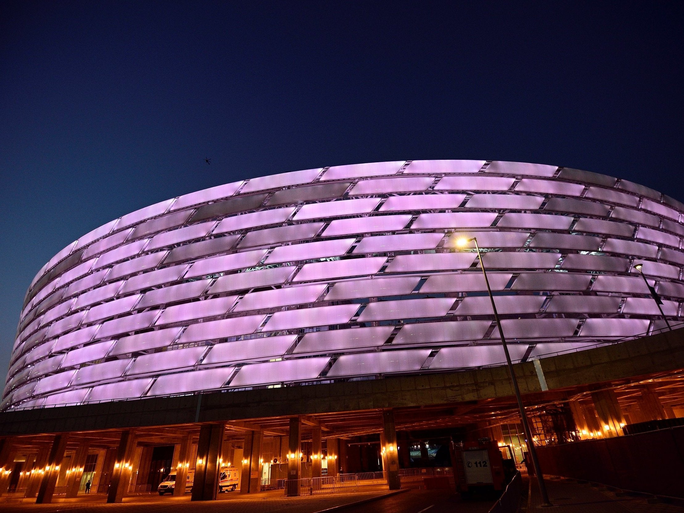 The Olympic Stadium in Baku hosts the Europa League final between Arsenal and Chelsea