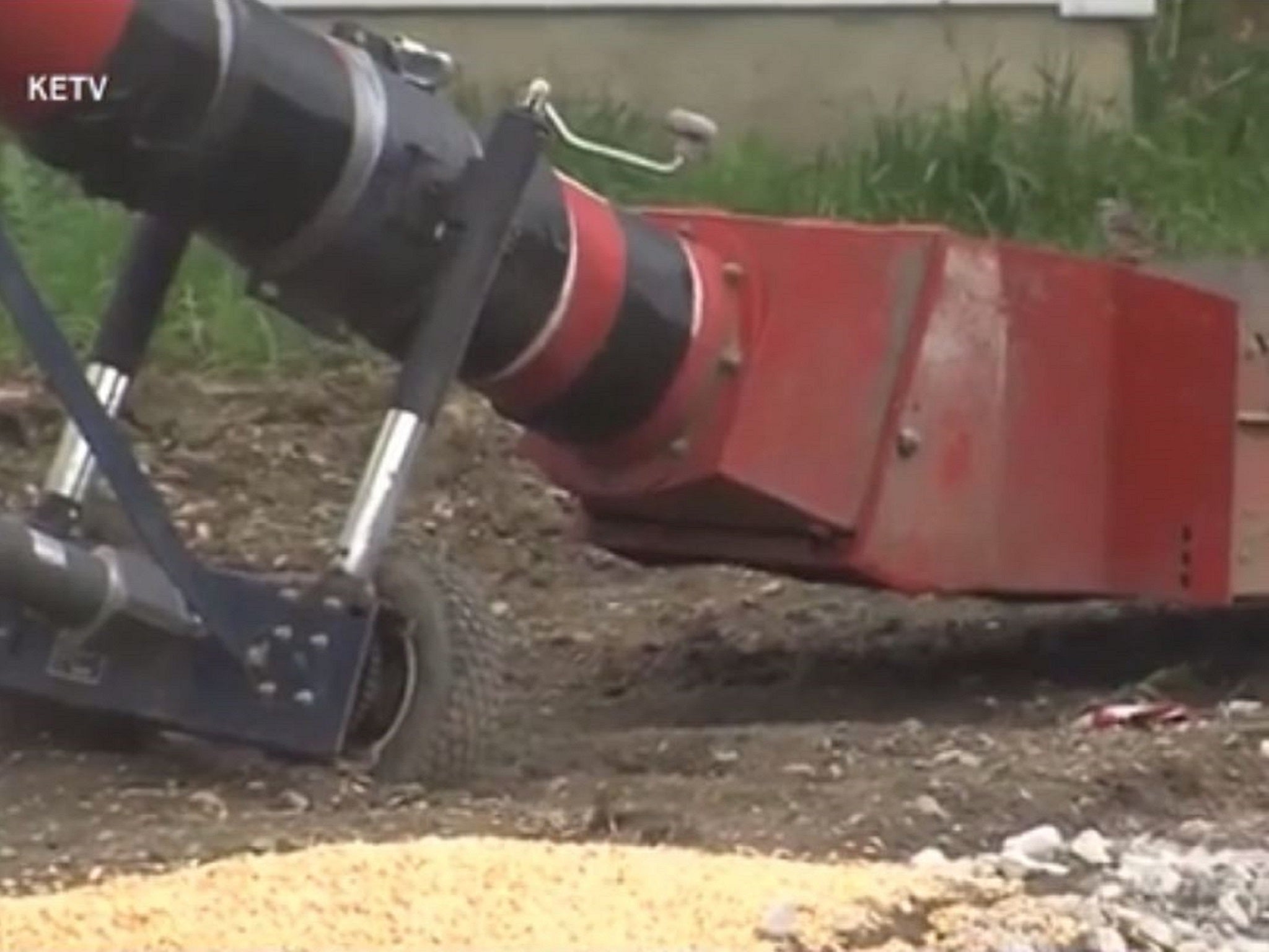 Kurt Kaser, 63, amputated his own leg with a pocket knife after it became trapped in a grain hopper on his isolated farm in Nebraska, US.