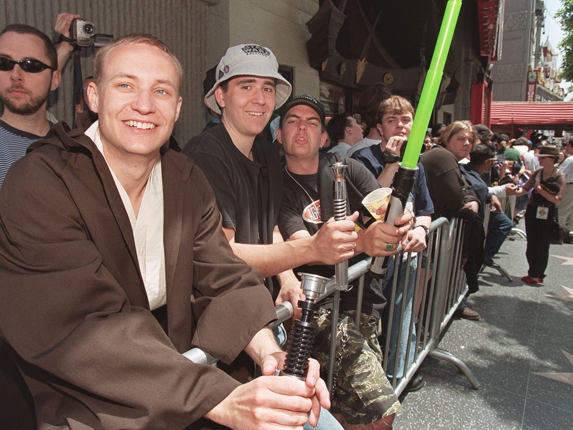 Fans queue outside Mann’s Chinese Theatre in Hollywood for ‘Phantom Menace’ tickets (AFP/Getty)