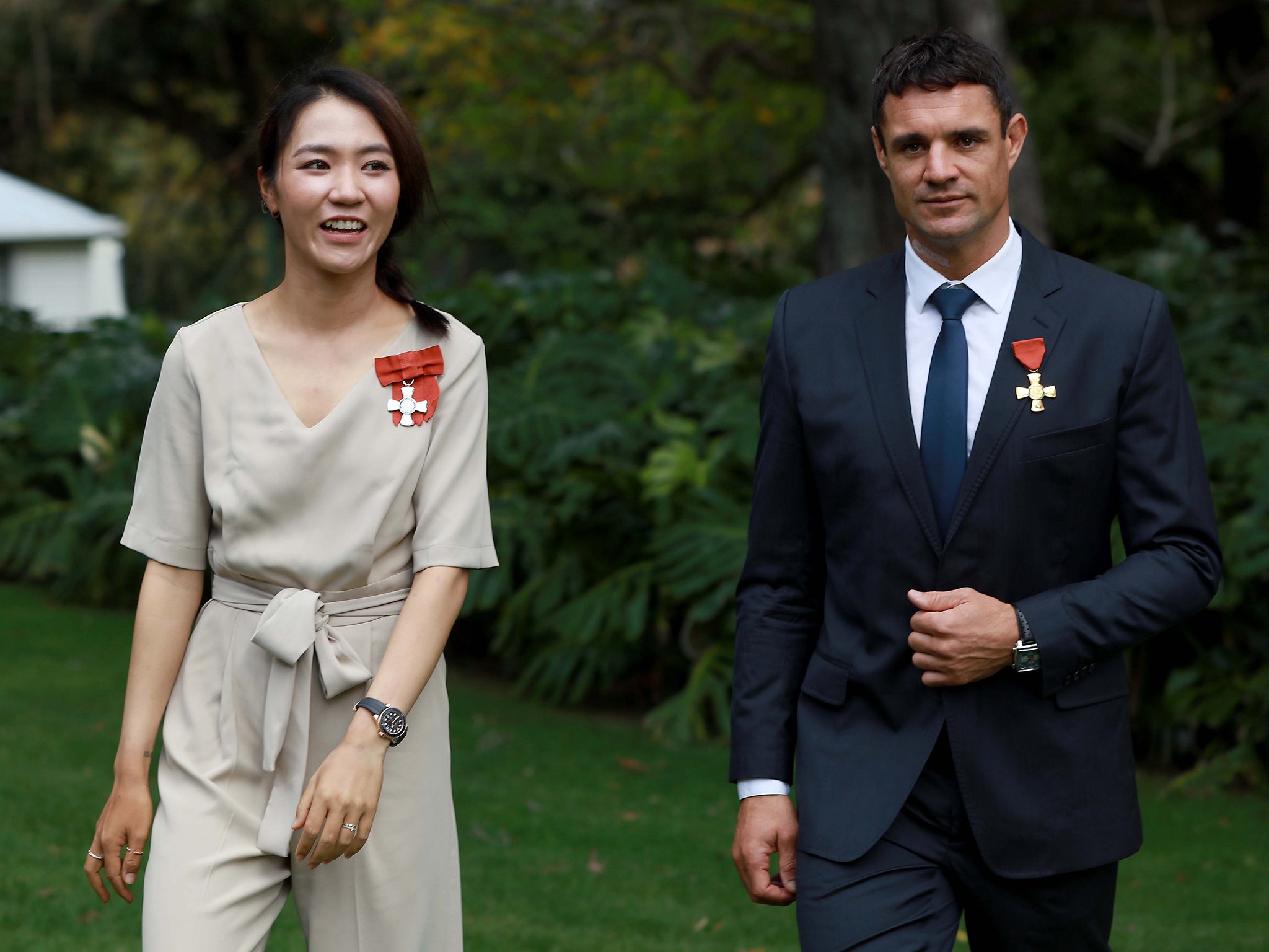 Dan Carter (alongside golfer Lydia Ko) collected his New Zealand Order of Merit on Wednesday